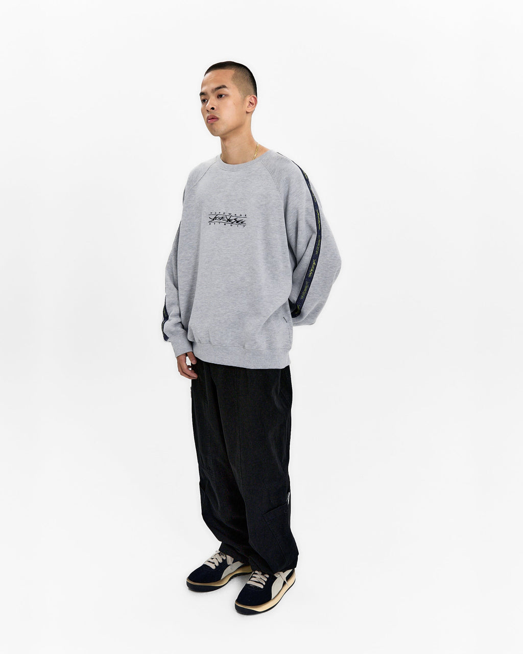 yeseyesee - Y.E.S Taped Sweatshirt (Grey) product image 8 | TRAB K-Fashion Australia
