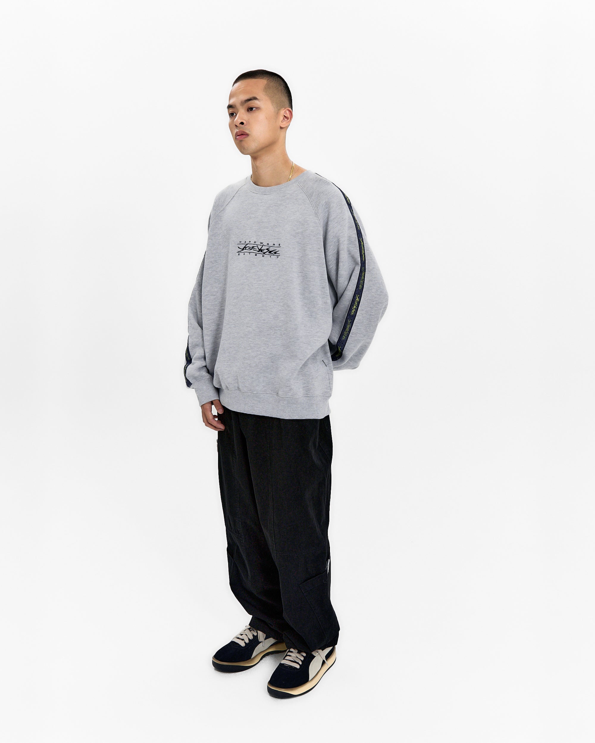 yeseyesee - Y.E.S Taped Sweatshirt (Grey) product image 8 | TRAB K-Fashion Australia