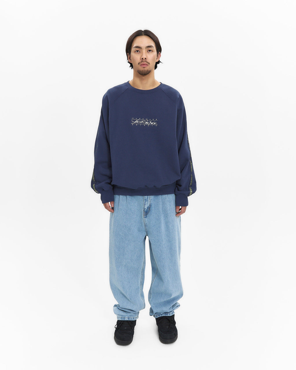 yeseyesee - Y.E.S Taped Sweatshirt (Light Navy) product image 7 | TRAB K-Fashion Australia