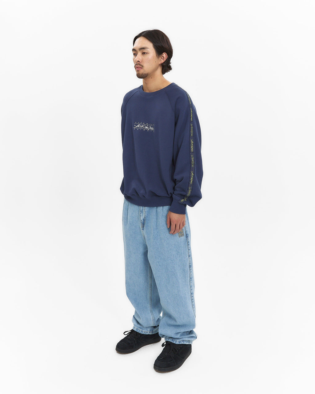 yeseyesee - Y.E.S Taped Sweatshirt (Light Navy) product image 8 | TRAB K-Fashion Australia