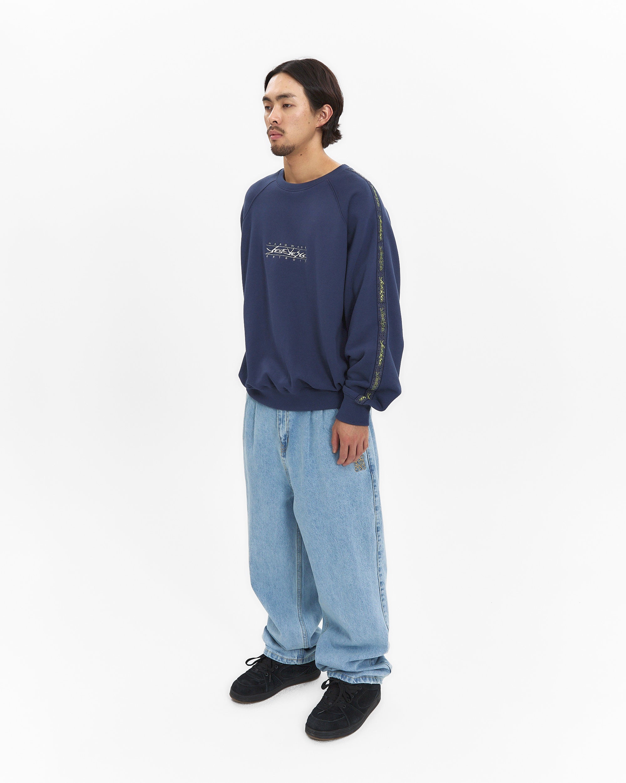 yeseyesee - Y.E.S Taped Sweatshirt (Light Navy) product image 8 | TRAB K-Fashion Australia
