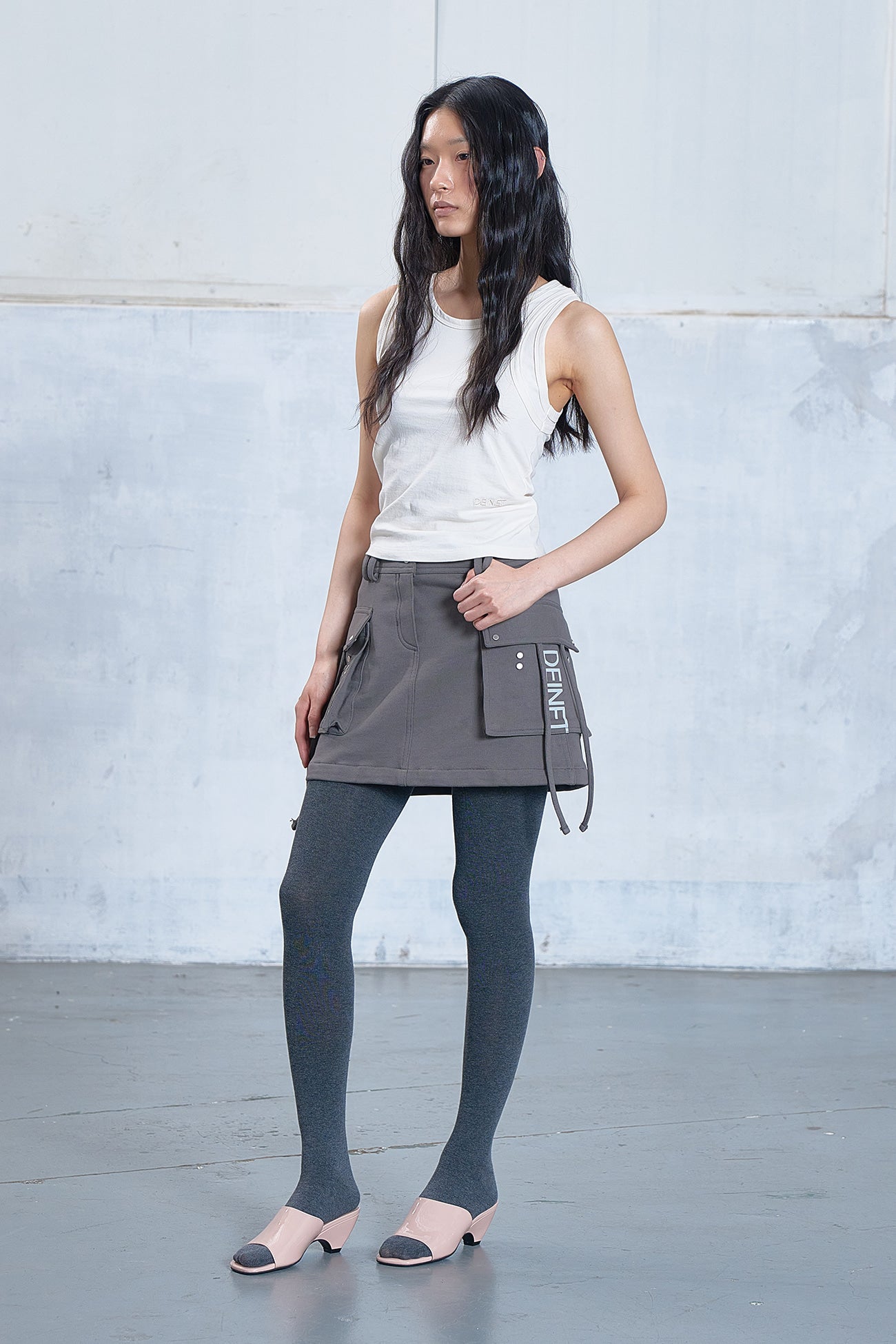 Deinet - Jersey Mini Skirt (Charcoal) product image 5 | TRAB K-Fashion Australia