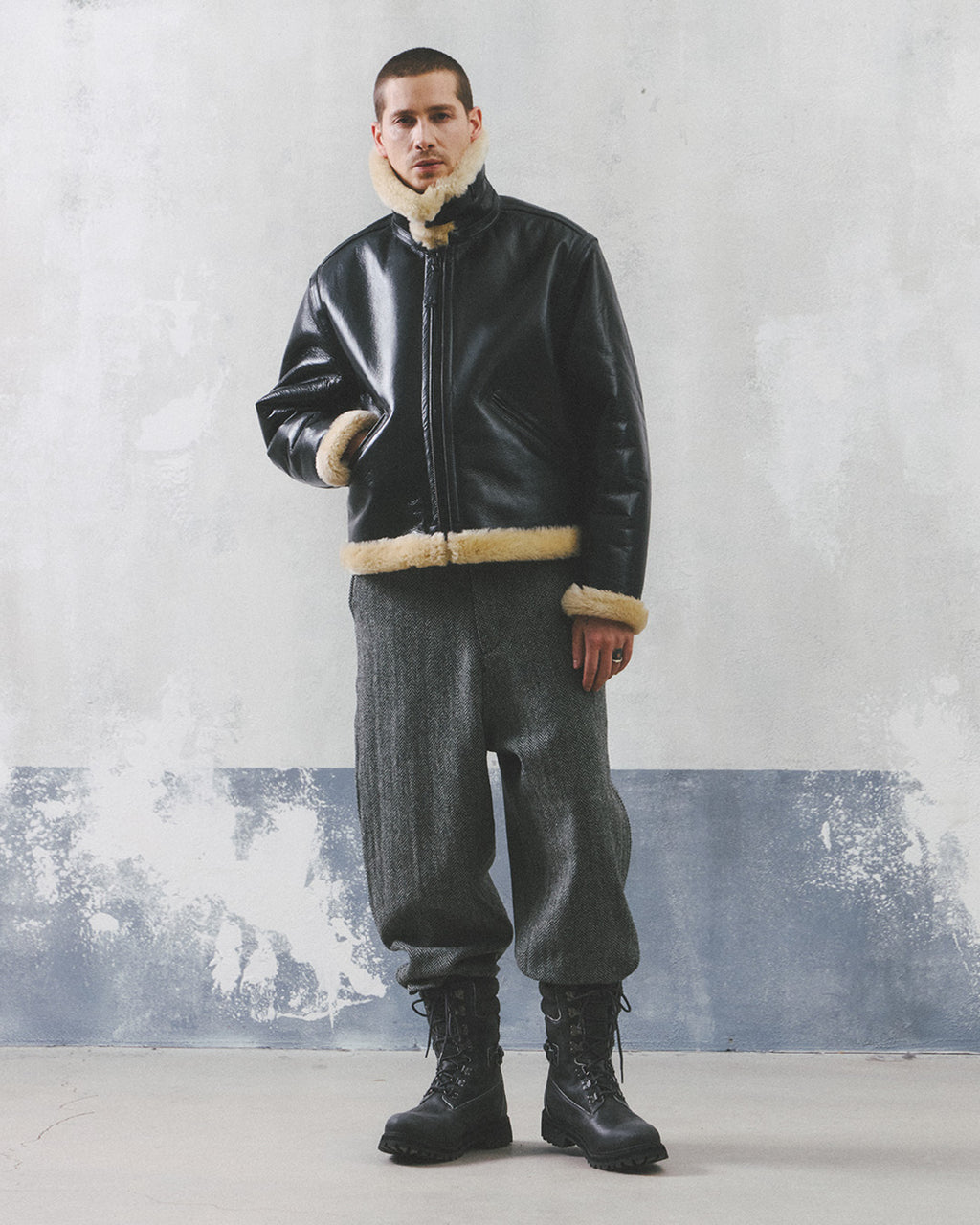 Eastlogue - Aviator Shearling Mouton Parka (Black) product image 1 | TRAB K-Fashion Australia