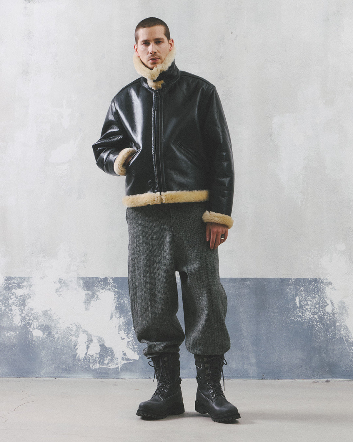 Eastlogue - Aviator Shearling Mouton Parka (Black) product image 1 | TRAB K-Fashion Australia