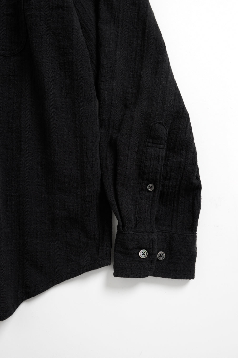 Hatchingroom - Tie Shirt Gauze Stripe Washed (Black) product image 4 | TRAB K-Fashion Australia