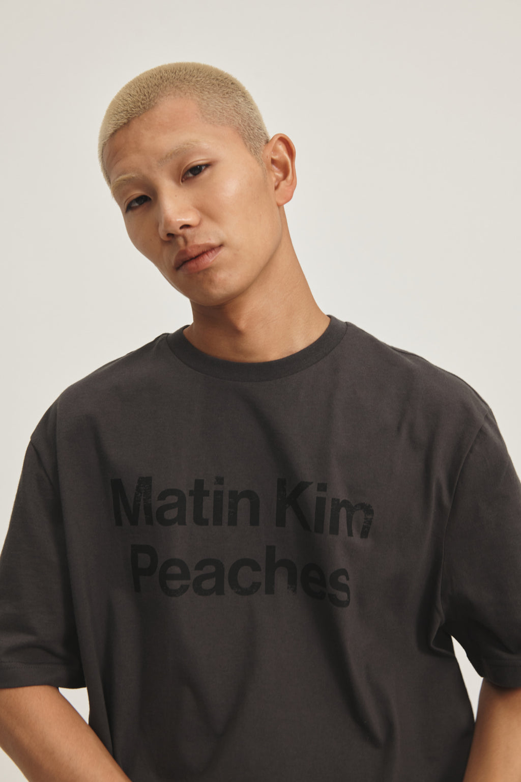 Matin Kim - Peaches Logo Graphic Top (Charcoal) product image 12 | TRAB K-Fashion Australia