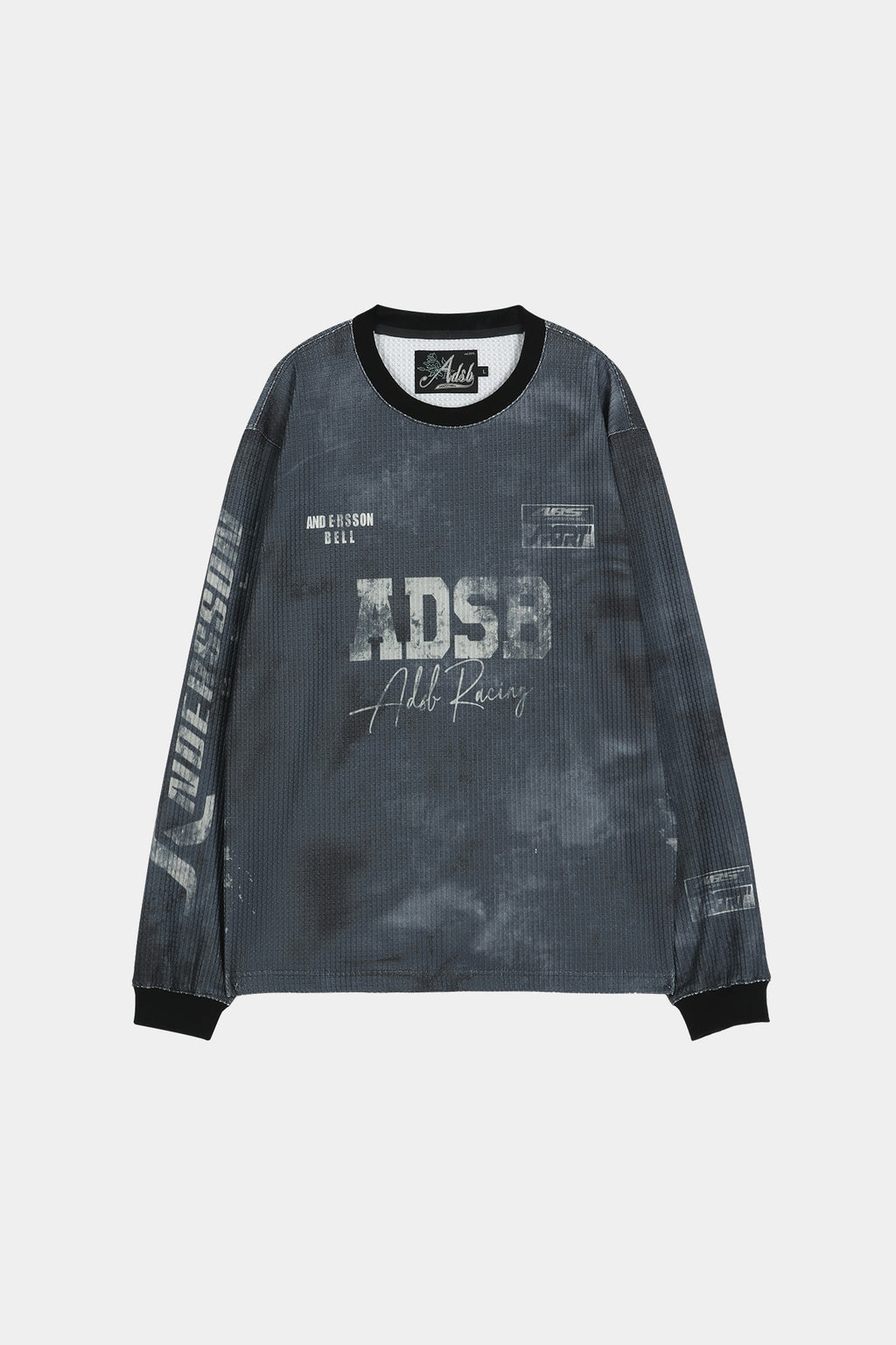 Andersson Bell - Racing Printed Waffle Long Sleeve T-Shirt (Black) product image 8 | TRAB K-Fashion Australia