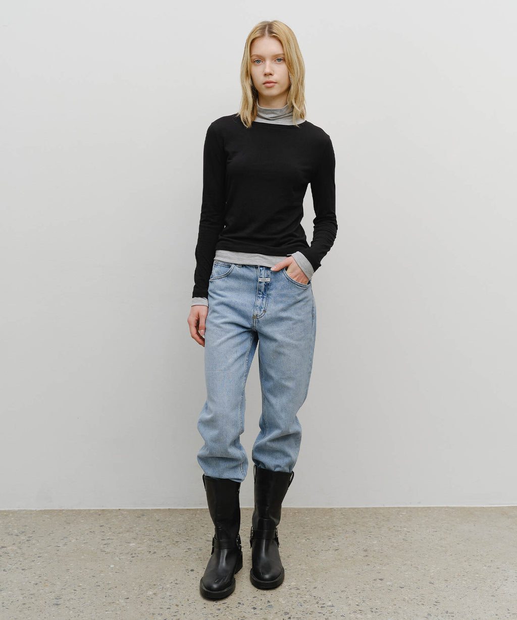 Marithe & Francois Girbaud - Layered Turtle Neck Long Sleeve (Black) product image 5 | TRAB K-Fashion Australia