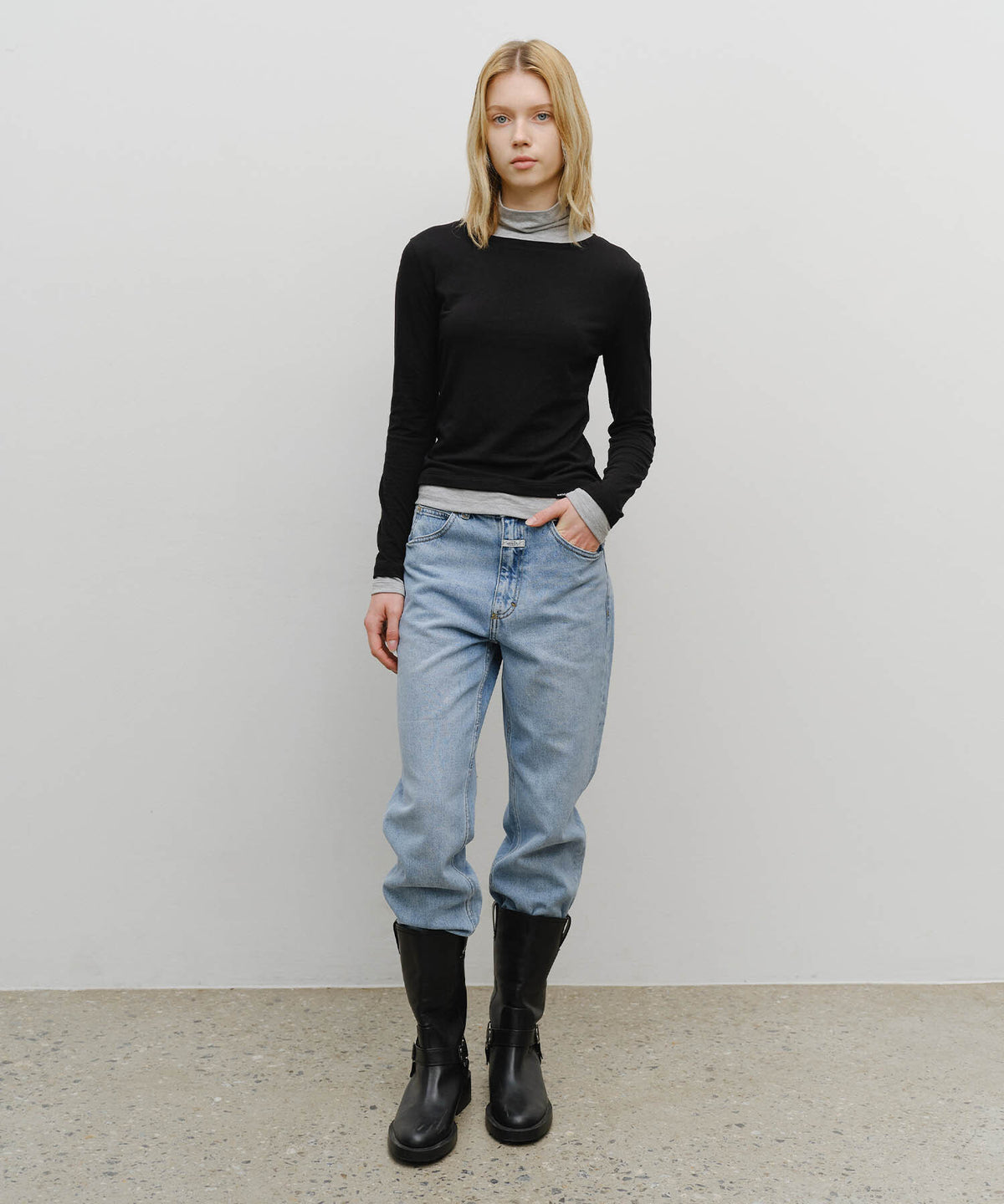 Marithe & Francois Girbaud - Layered Turtle Neck Long Sleeve (Black) product image 5 | TRAB K-Fashion Australia