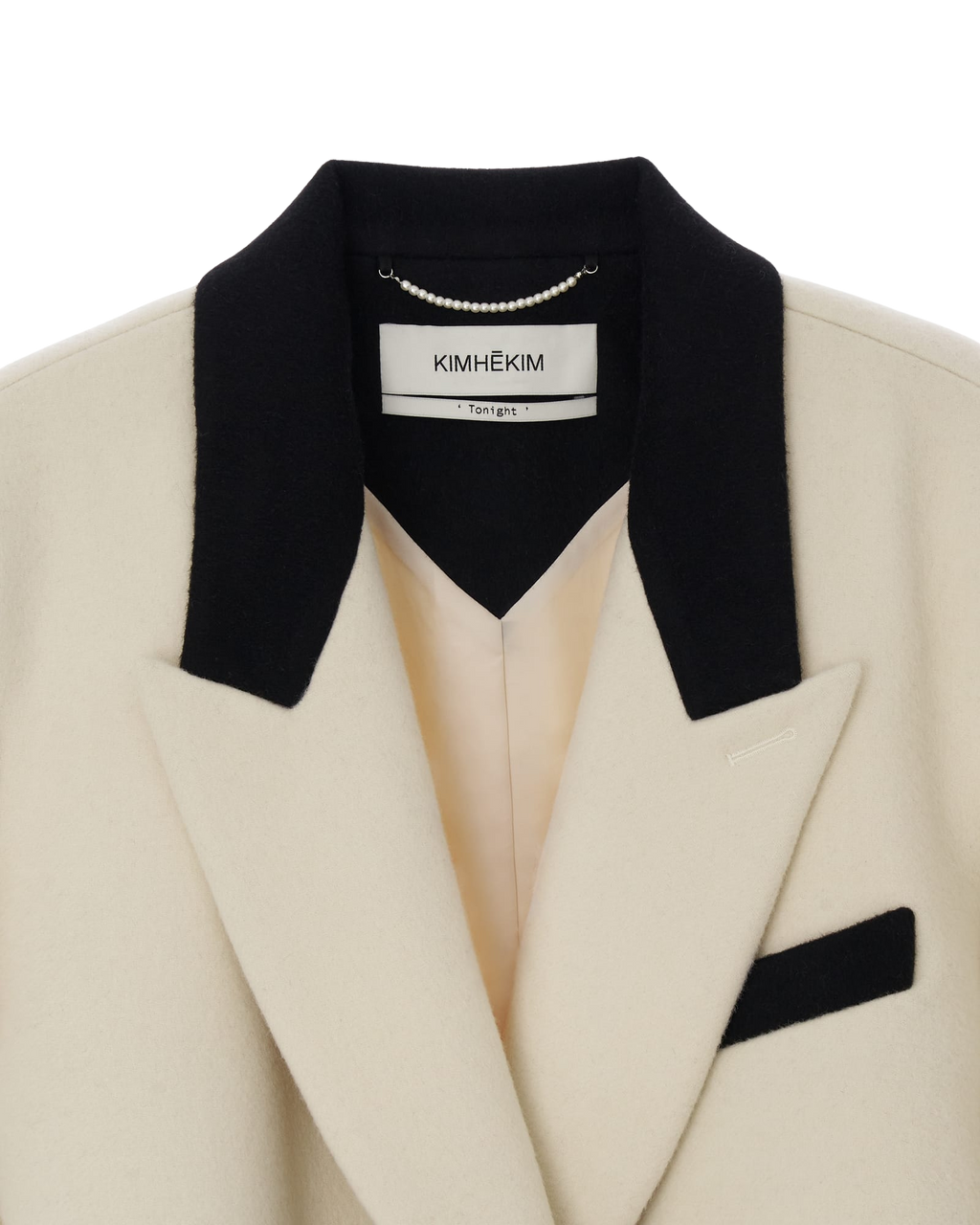 Kimhe Kim - Colorblock Oversized Coat (Ivory/Black) product image 3 | TRAB K-Fashion Australia