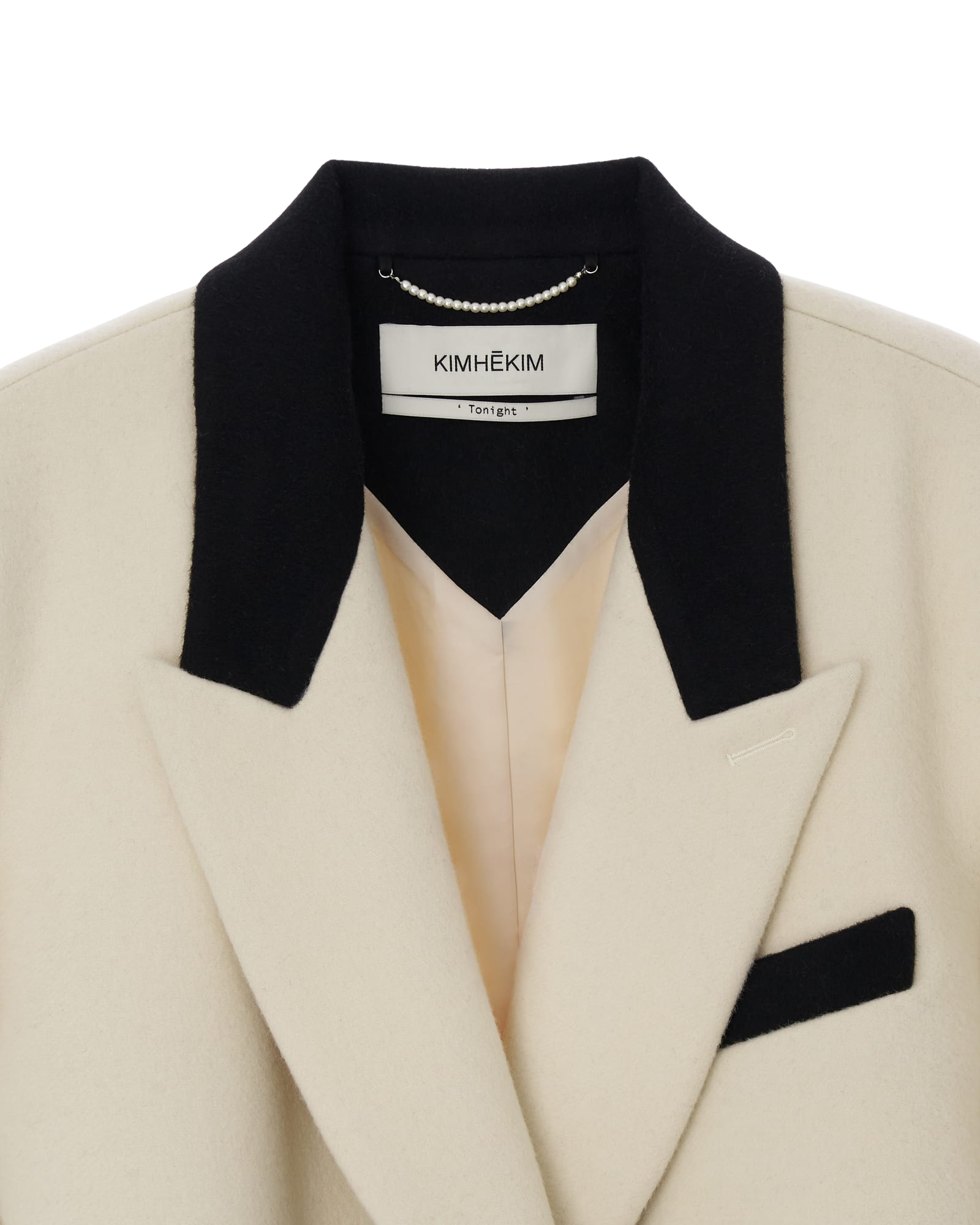Kimhe Kim - Colorblock Oversized Coat (Ivory/Black) product image 3 | TRAB K-Fashion Australia
