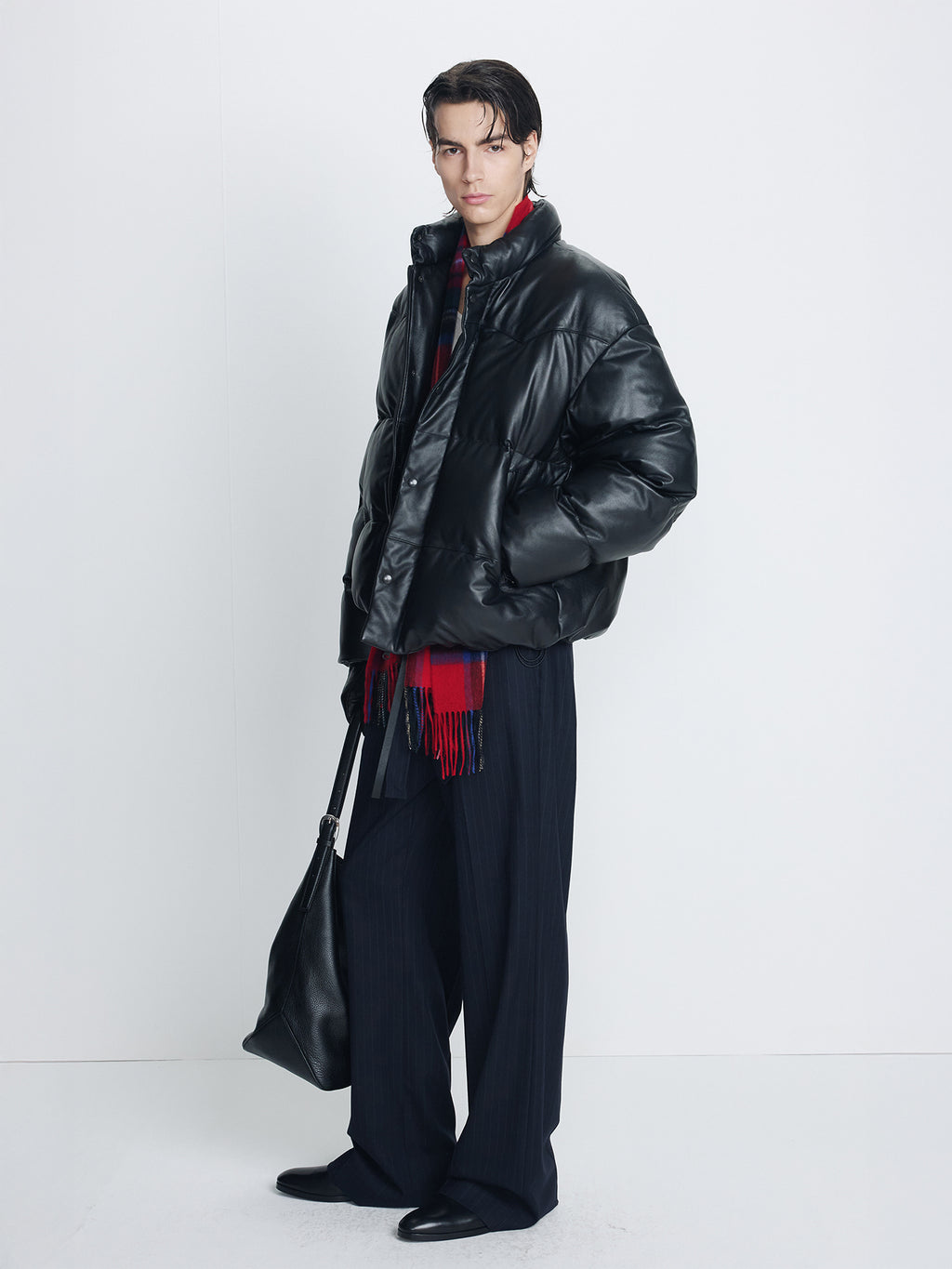 Tonywack - Lamb Leather Down Puffer Jacket (Black) product image 3 | TRAB K-Fashion Australia
