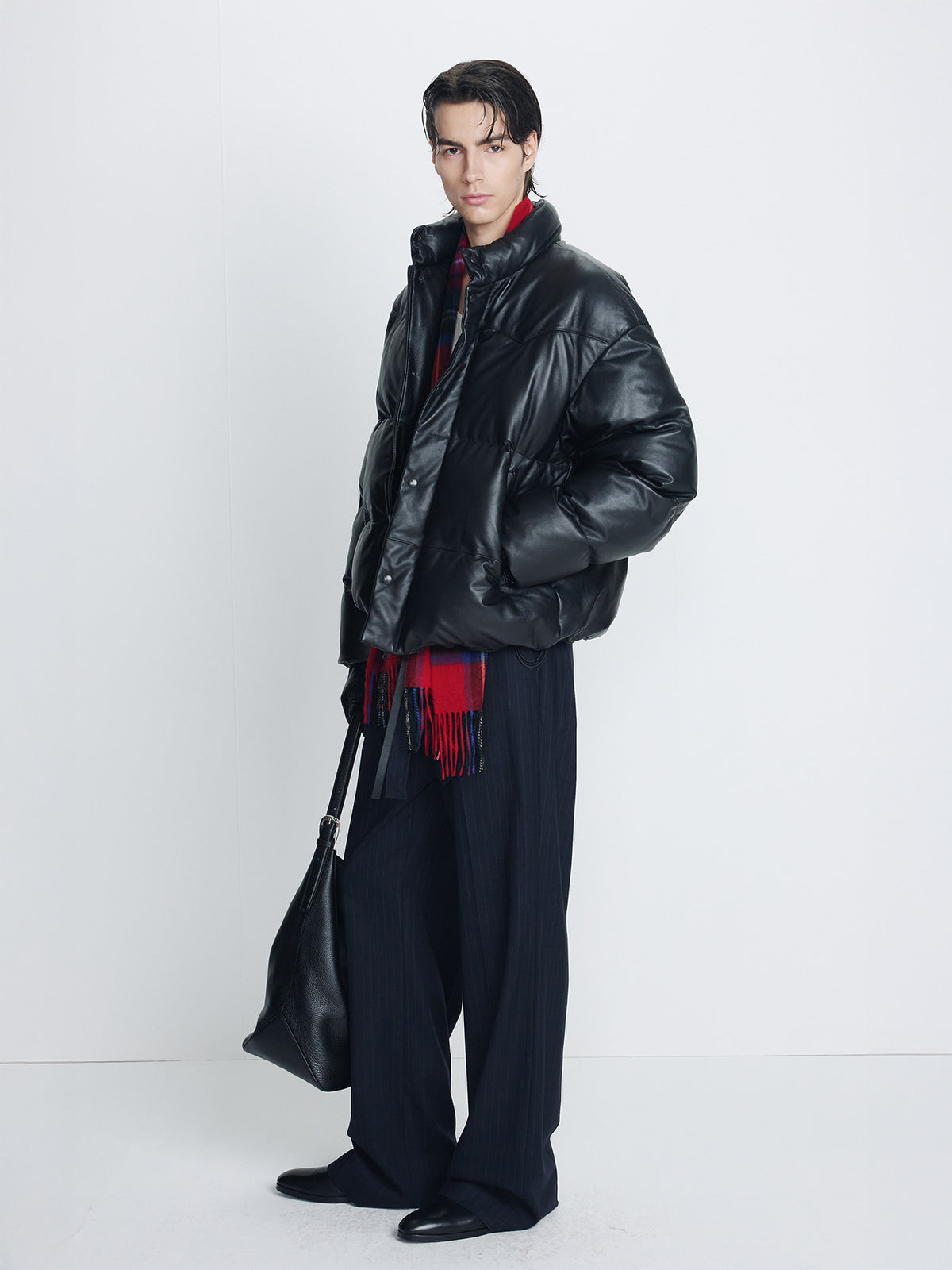 Tonywack - Lamb Leather Down Puffer Jacket (Black) product image 3 | TRAB K-Fashion Australia