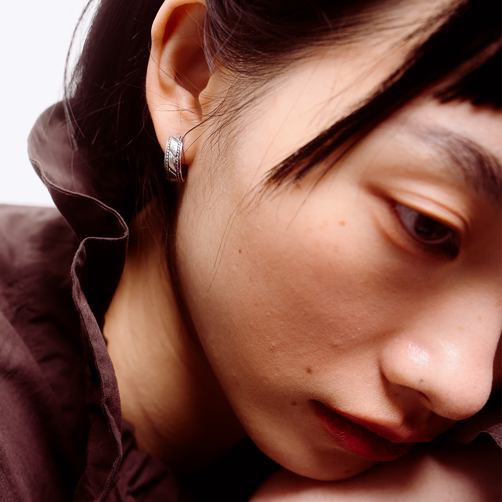 Towtow Archive - Loop Ring Earrings Silver Burnish (OC) product image 4 | TRAB K-Fashion Australia