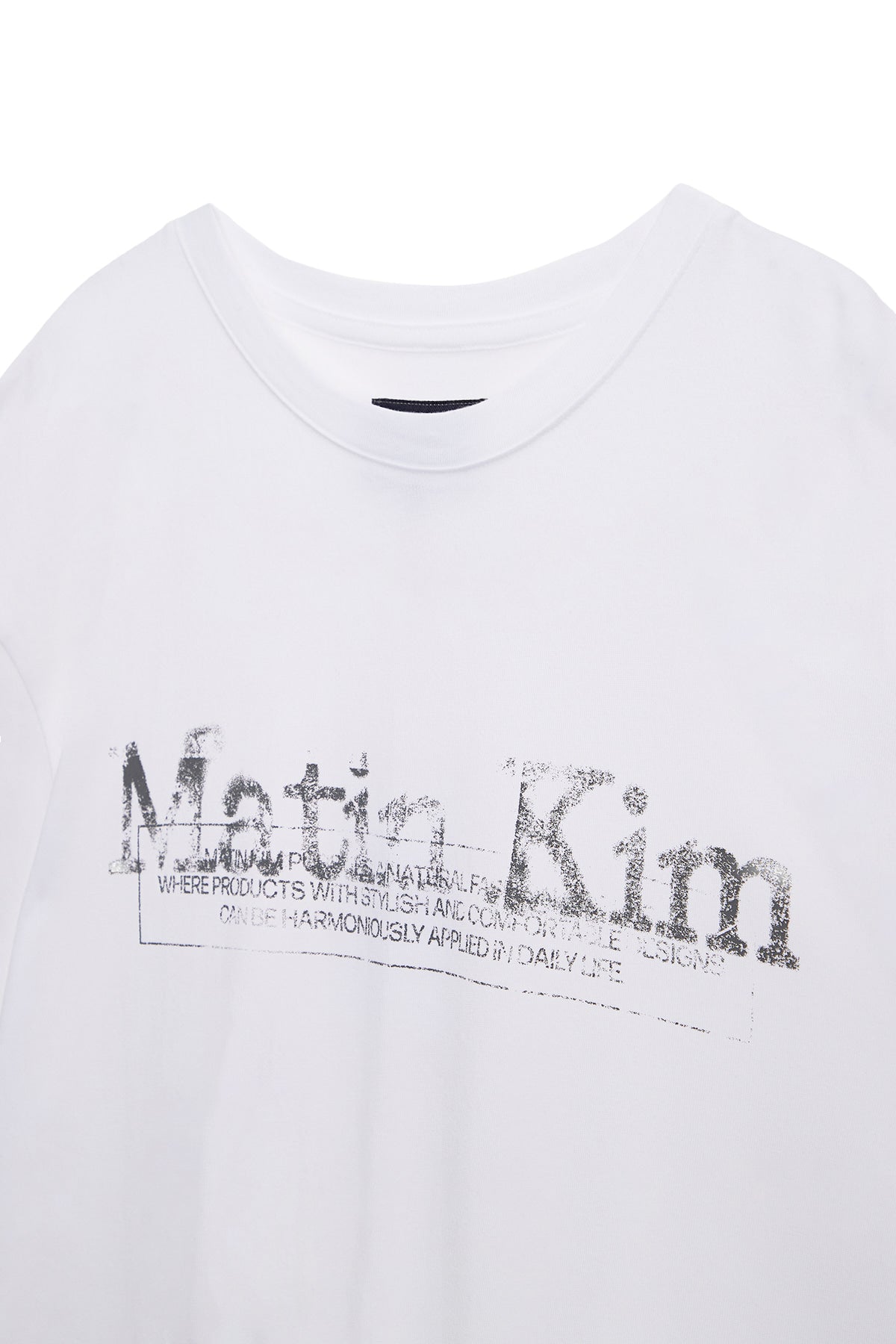 Matin Kim - Stamp Logo Graphic Oversize Top (White) product image 3 | TRAB K-Fashion Australia