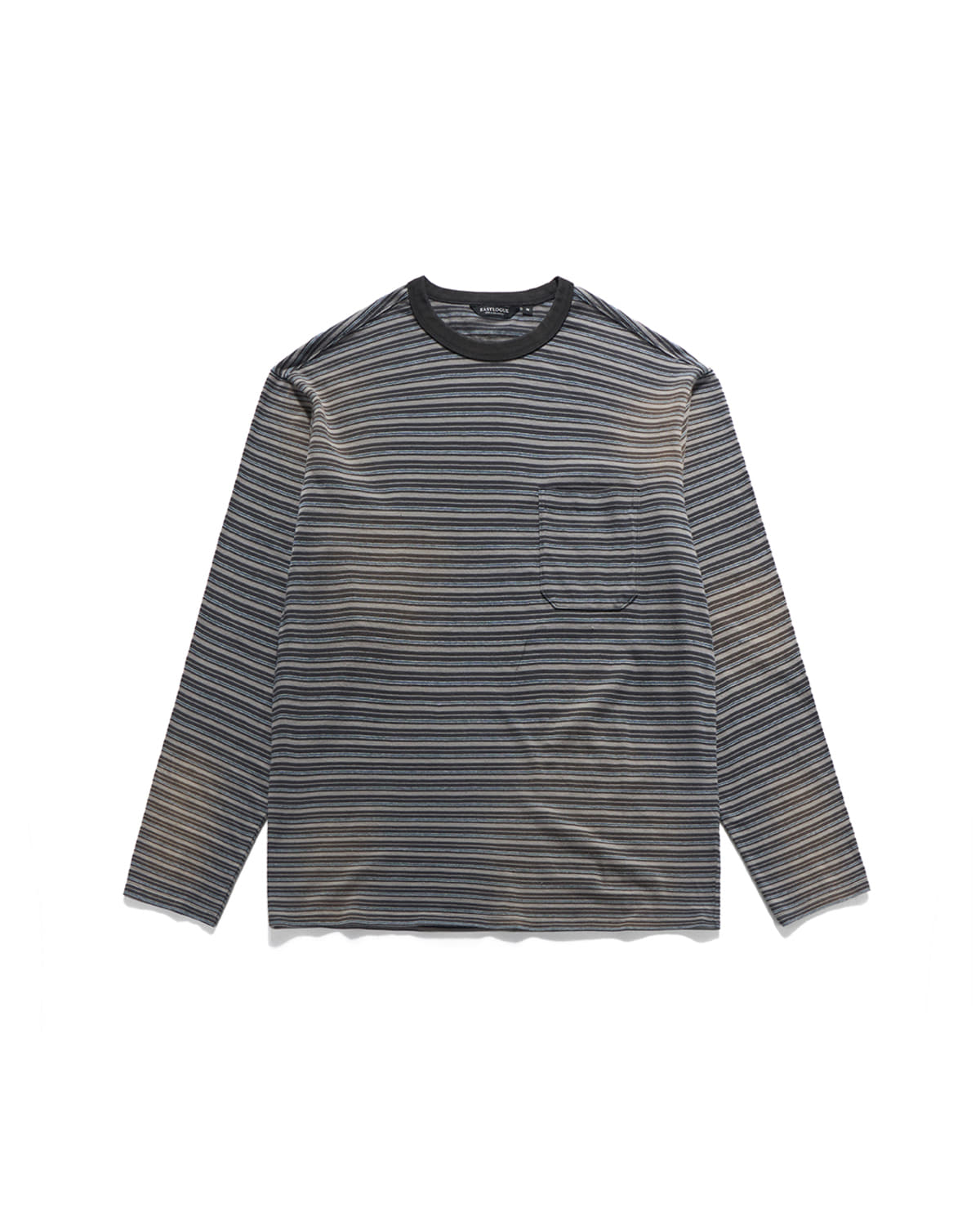 Eastlogue - Bleached Stripe L.s T-shirts (Grey & Blue Stripe) product image 1 | TRAB K-Fashion Australia