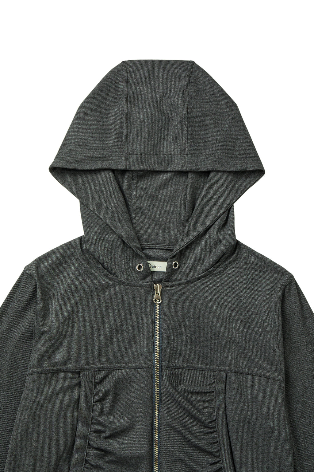 Deinet - Shirring Hood Zip Up (Dark Grey) product image 3 | TRAB K-Fashion Australia