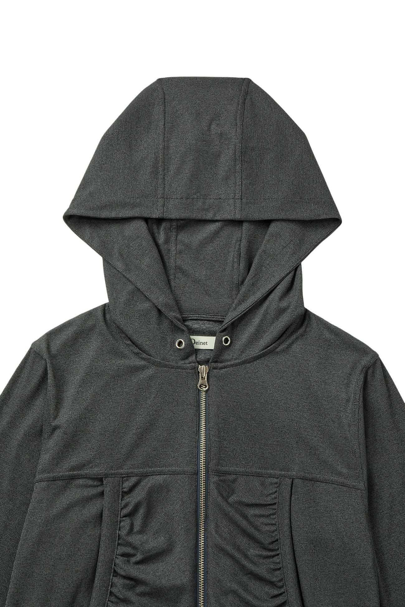 Deinet - Shirring Hood Zip Up (Dark Grey) product image 3 | TRAB K-Fashion Australia