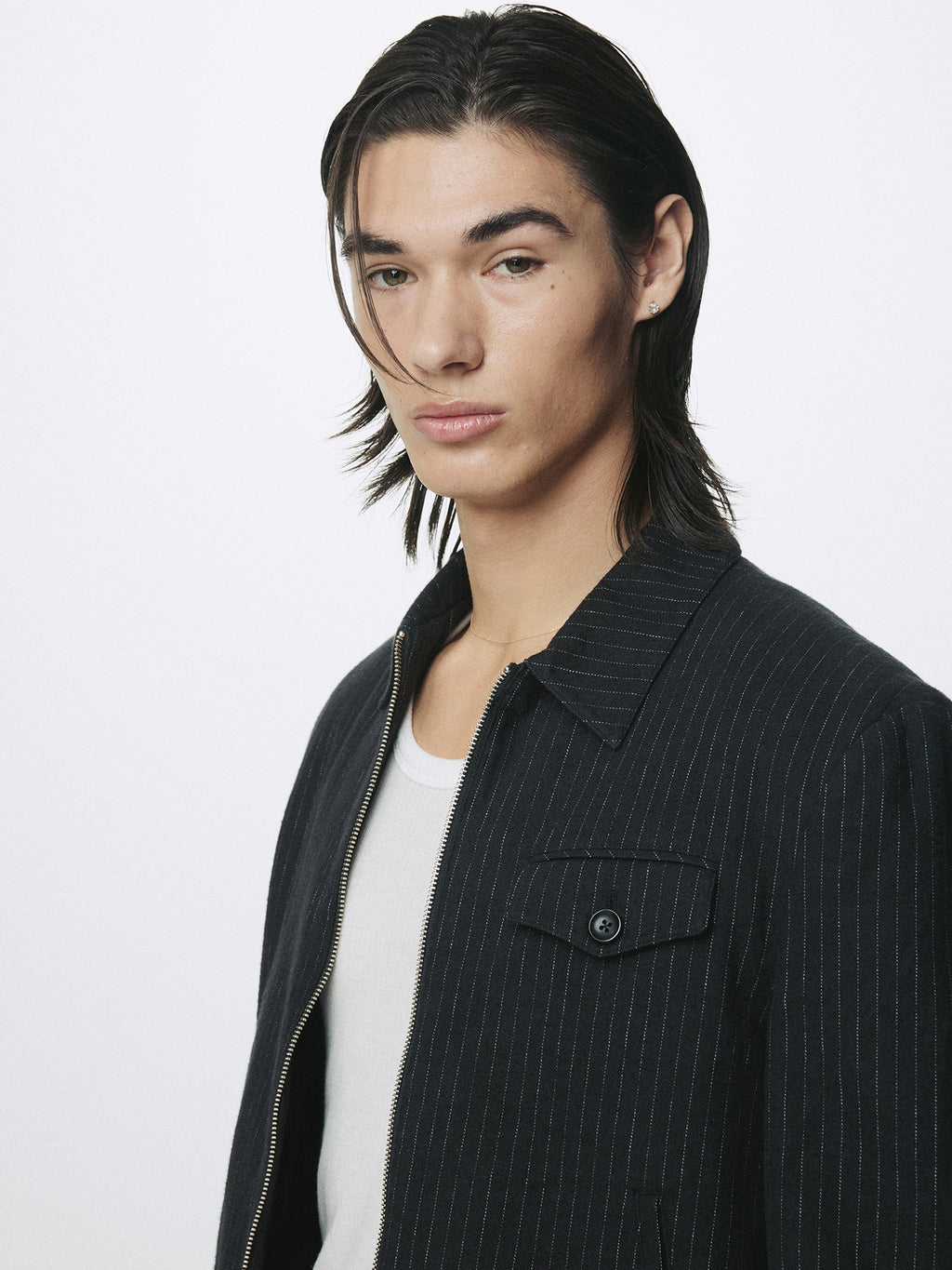 Tonywack - Washed Striped Wool Cotton Blouson (Washed  Black) product image 7 | TRAB K-Fashion Australia
