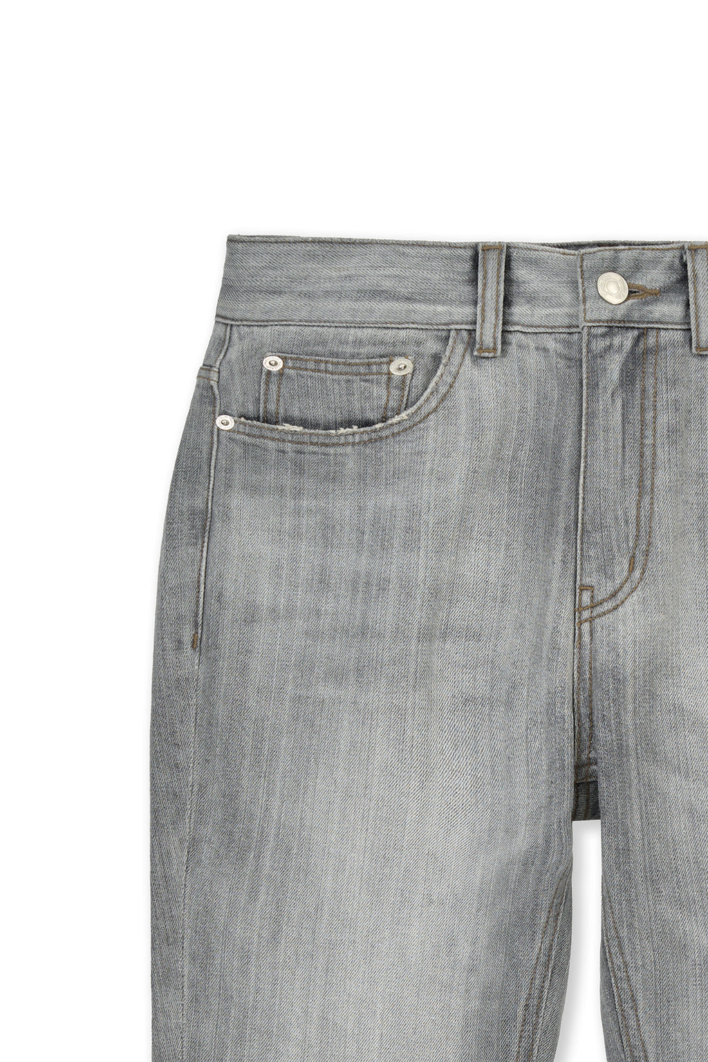 Matin Kim - Washed Point Boots Cut Denim Pants (Grey) product image 3 | TRAB K-Fashion Australia