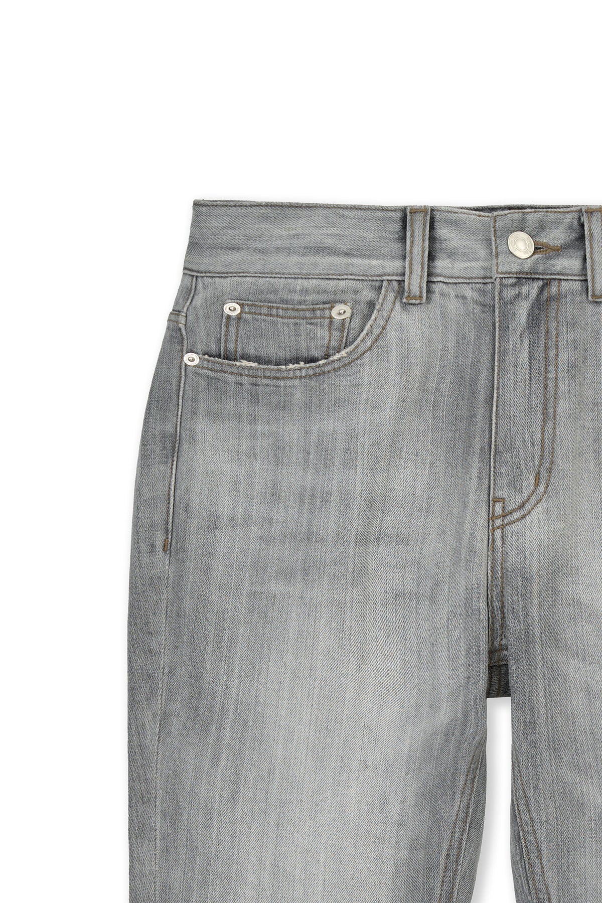 Matin Kim - Washed Point Boots Cut Denim Pants (Grey) product image 3 | TRAB K-Fashion Australia