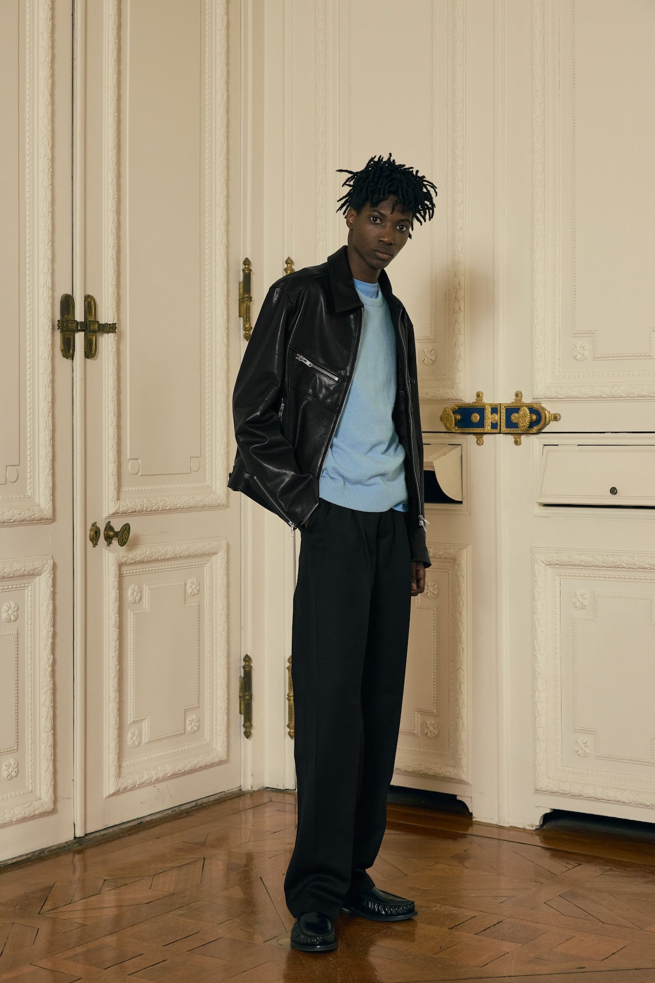 STU - Lambskin Zipper Leather Jacket (Black) product image 13 | TRAB K-Fashion Australia