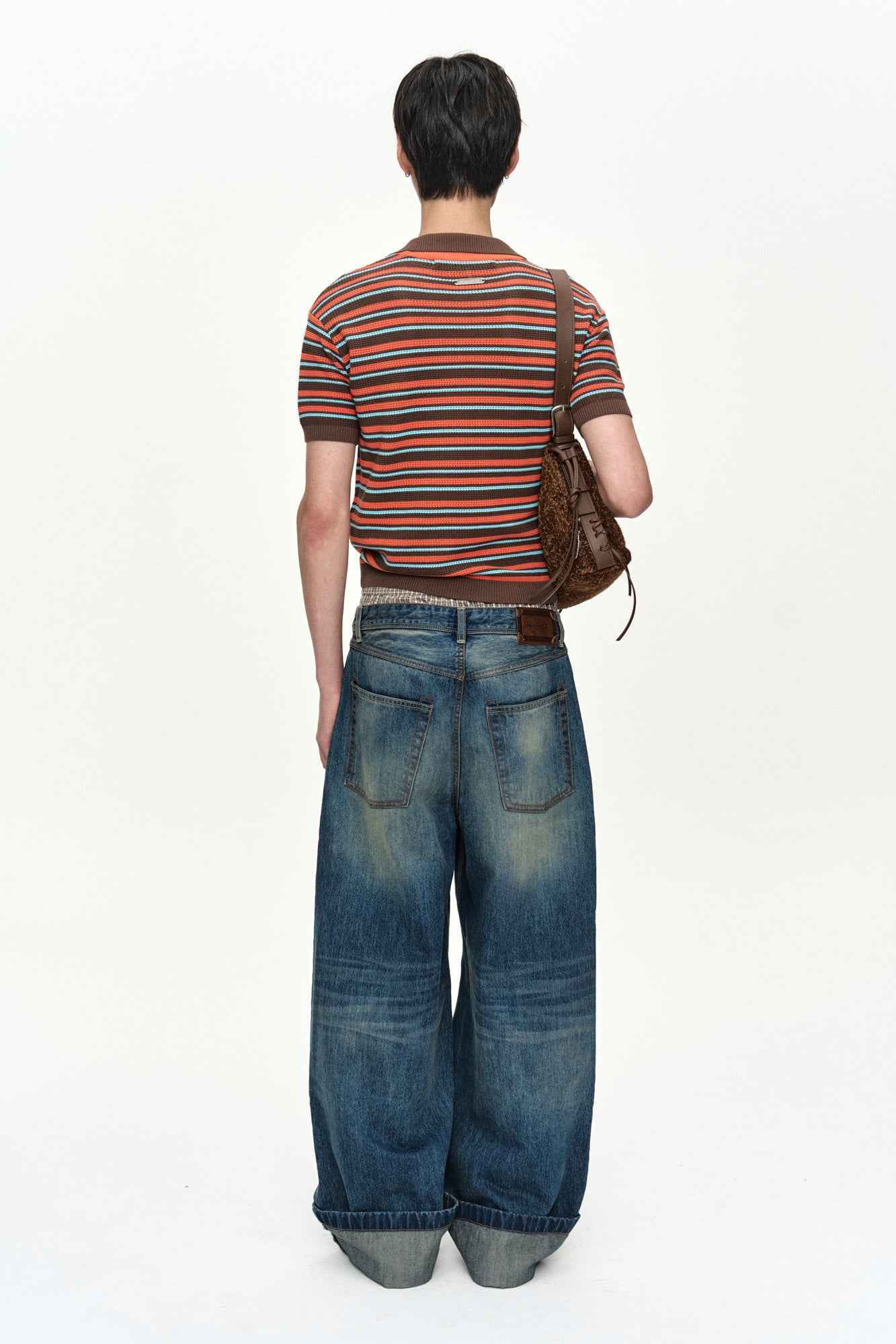 Andersson Bell - Unisex Trunk Layered Wide-Leg Jeans (Blue) product image 3 | TRAB K-Fashion Australia