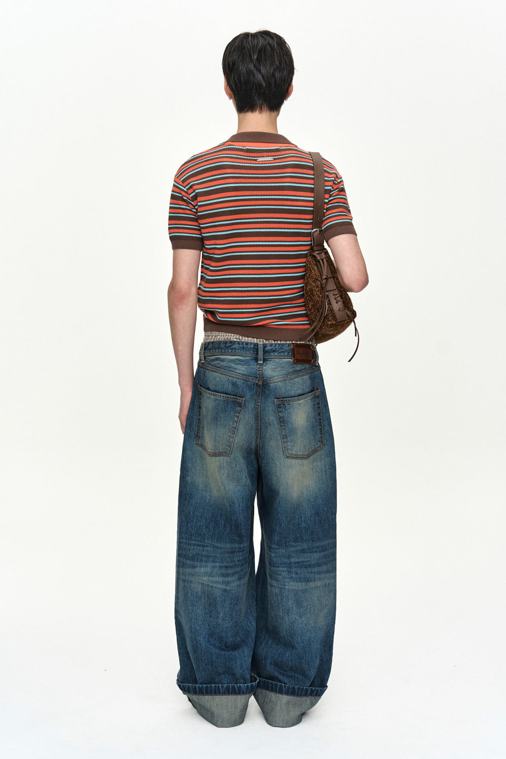 Andersson Bell - Unisex Trunk Layered Wide-Leg Jeans (Blue) product image 3 | TRAB K-Fashion Australia