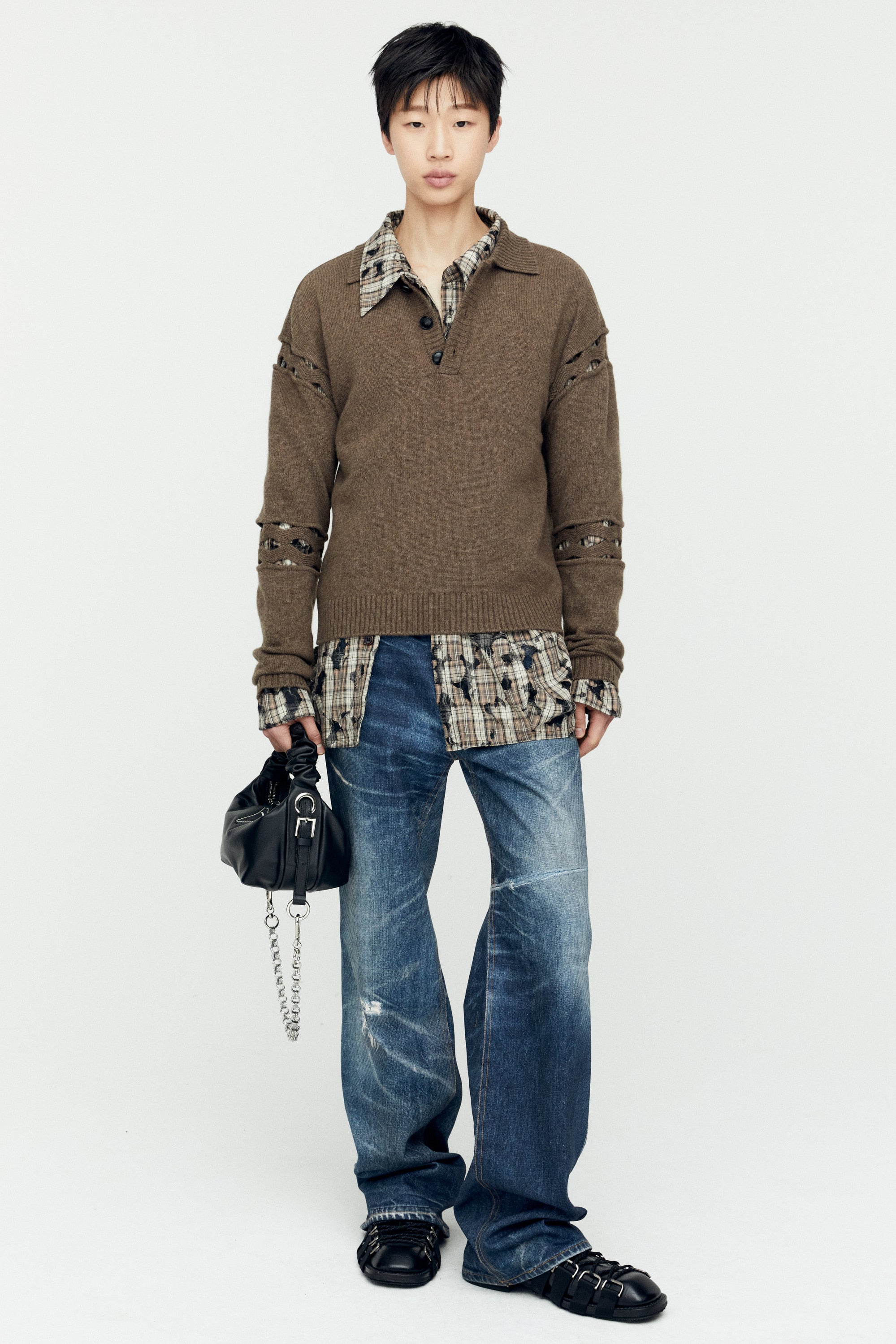 Andersson Bell - Trompe L'oeil Printed Denim Pants (Blue) product image 5 | TRAB K-Fashion Australia