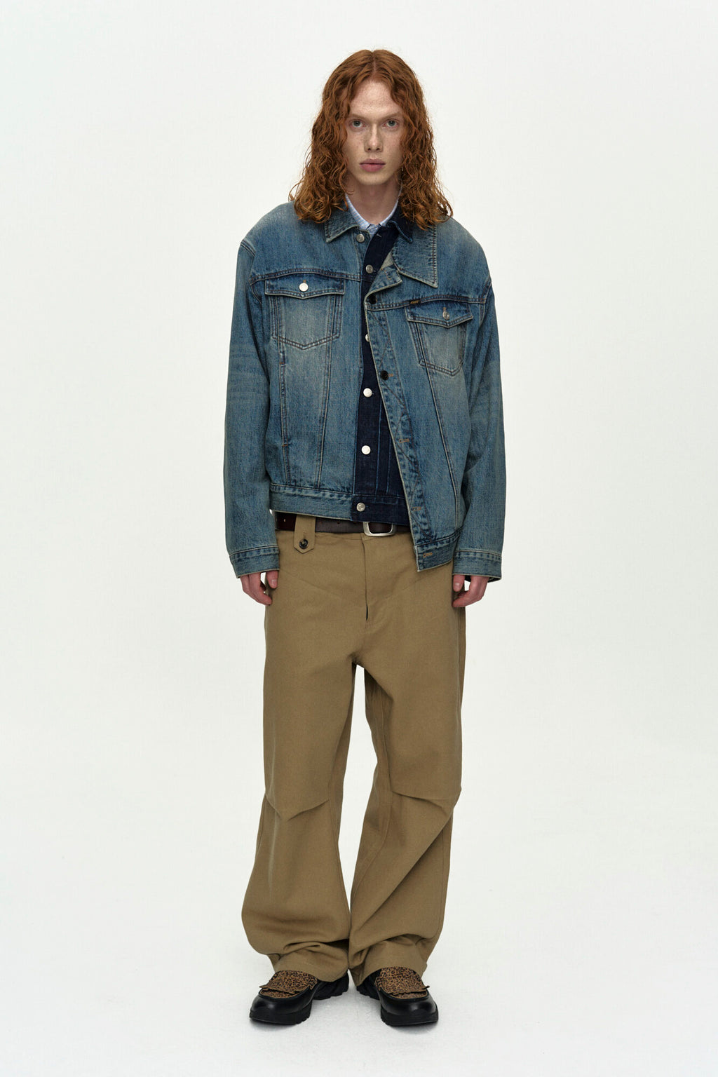 Andersson Bell - Unisex Asymmetric Layered Denim Jacket (Blue) product image 8 | TRAB K-Fashion Australia