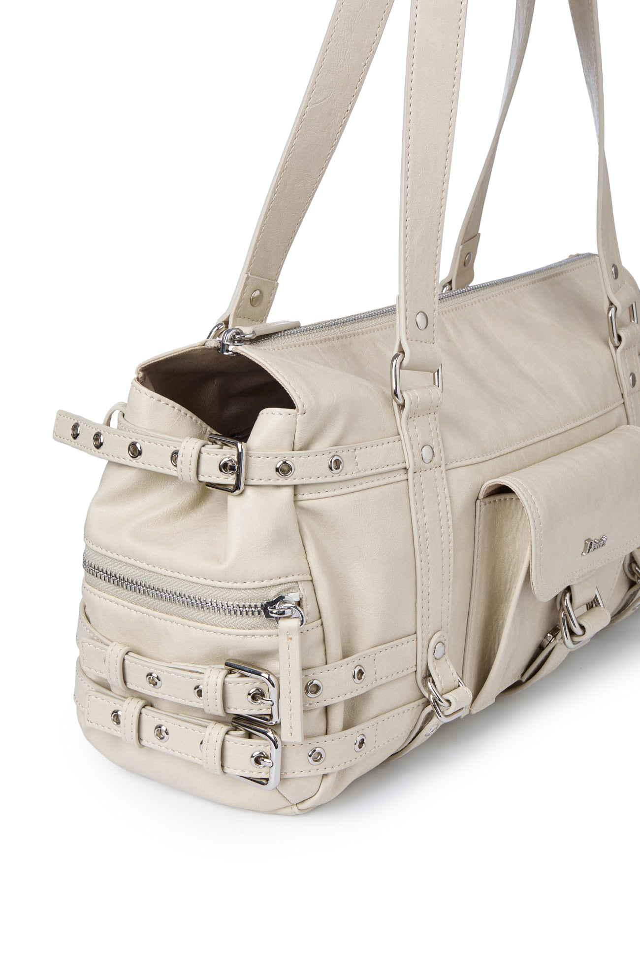 Deinet - Belted Pocket Shoulder Bag (Beige) product image 5 | TRAB K-Fashion Australia