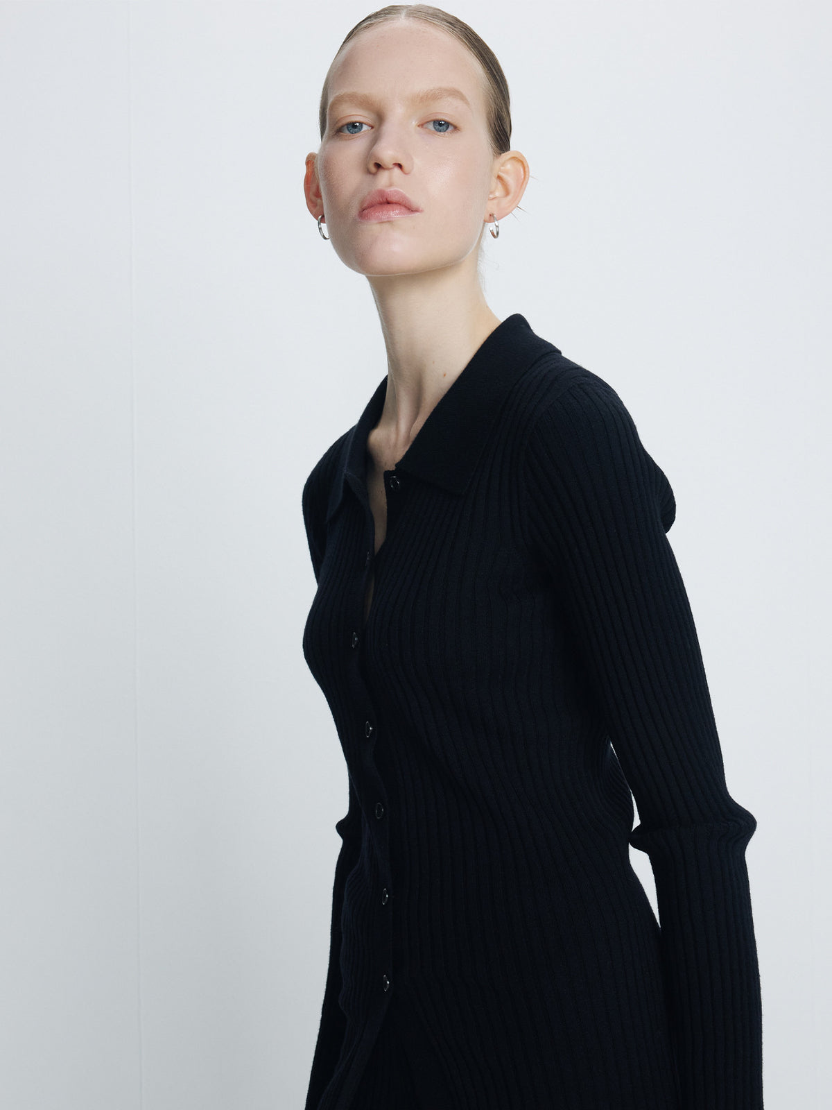 Tonywack - Superfine Merino Wool Rib Cardigan (Black) product image 7 | TRAB K-Fashion Australia