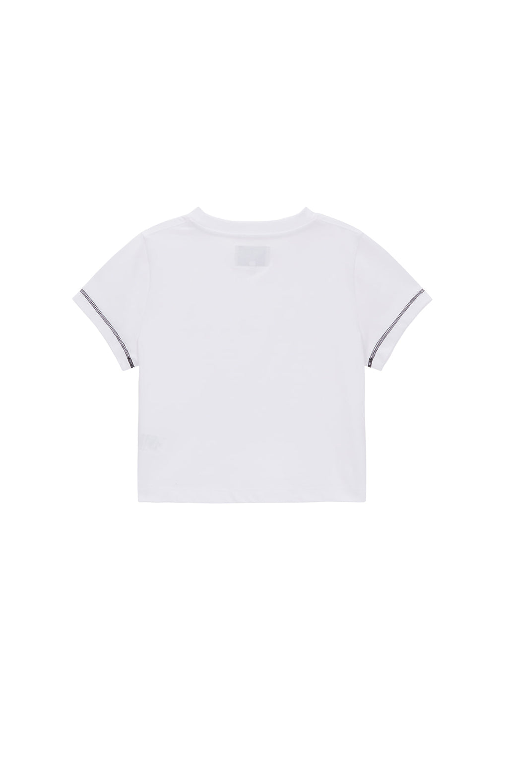 Matin Kim - Matin Small Line Logo Stitch Crop Top (White) product image 2 | TRAB K-Fashion Australia