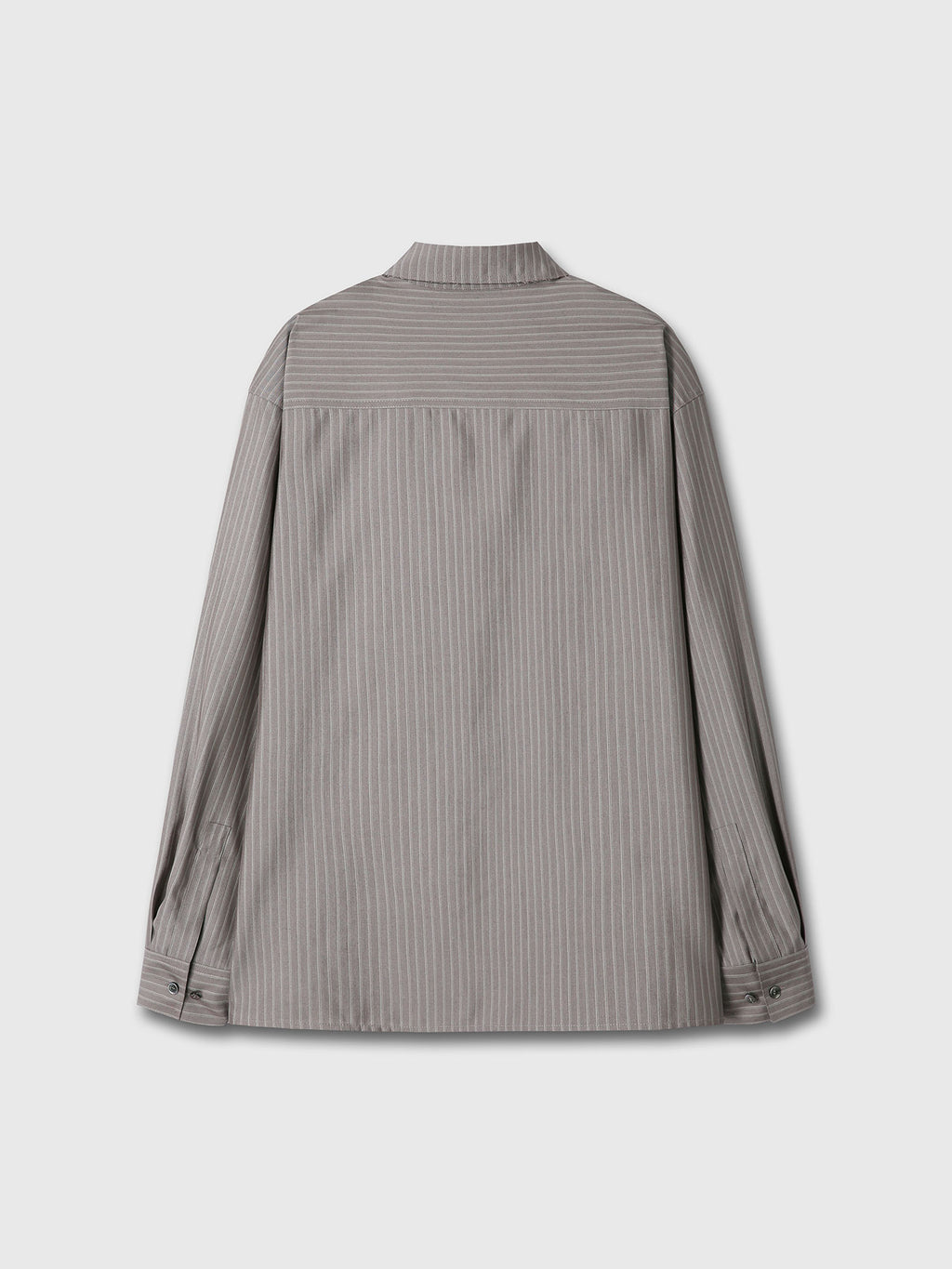 Tonywack - Silk Wool Oversized Raw Edge Shirt (Dark Grey Stripe) product image 12 | TRAB K-Fashion Australia
