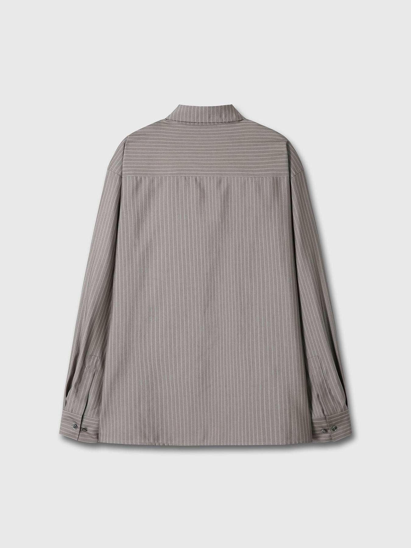 Tonywack - Silk Wool Oversized Raw Edge Shirt (Dark Grey Stripe) product image 12 | TRAB K-Fashion Australia