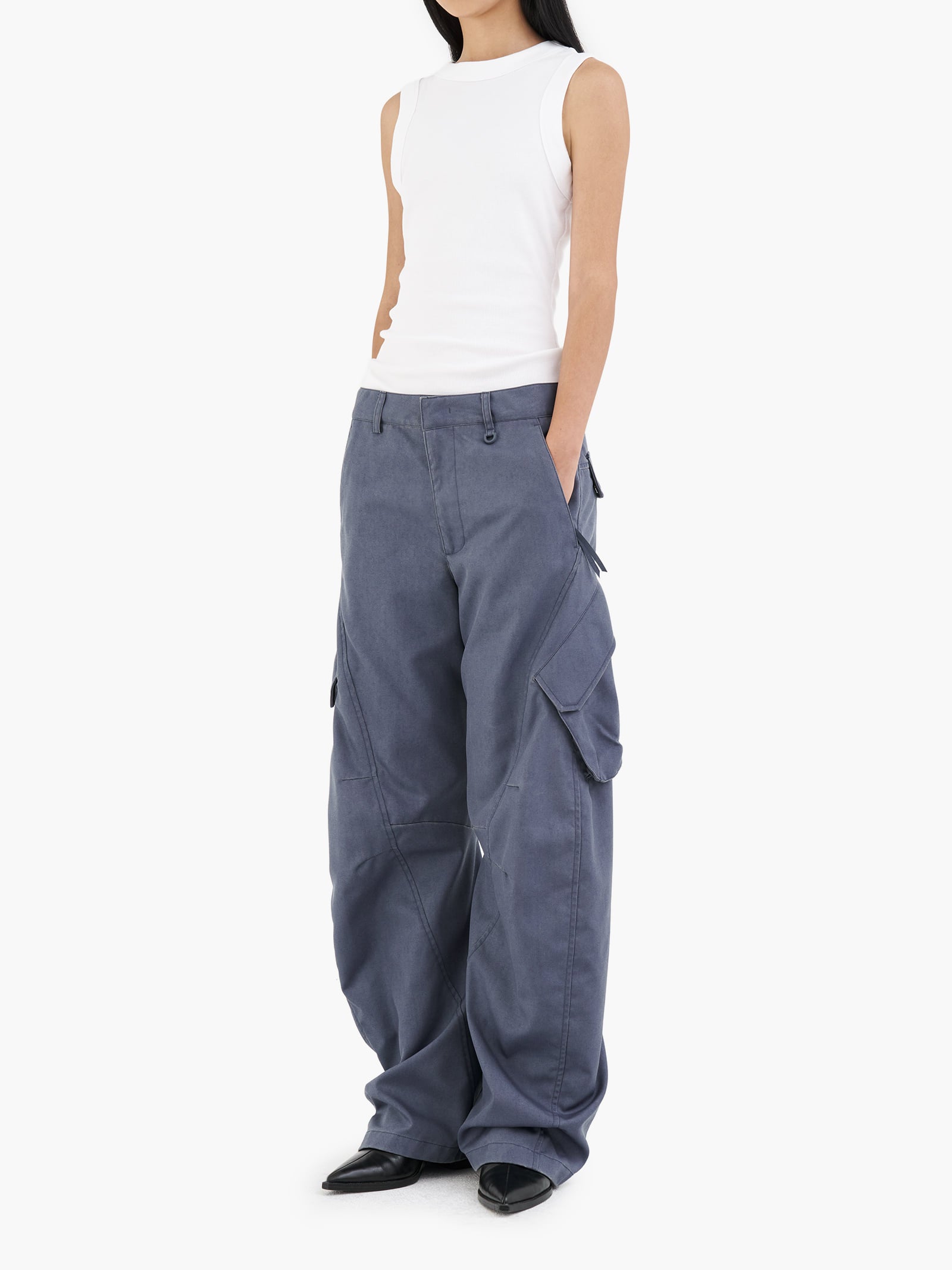 Jiyong Kim - Multi Pocket Trousers (Blue) product image 4 | TRAB K-Fashion Australia