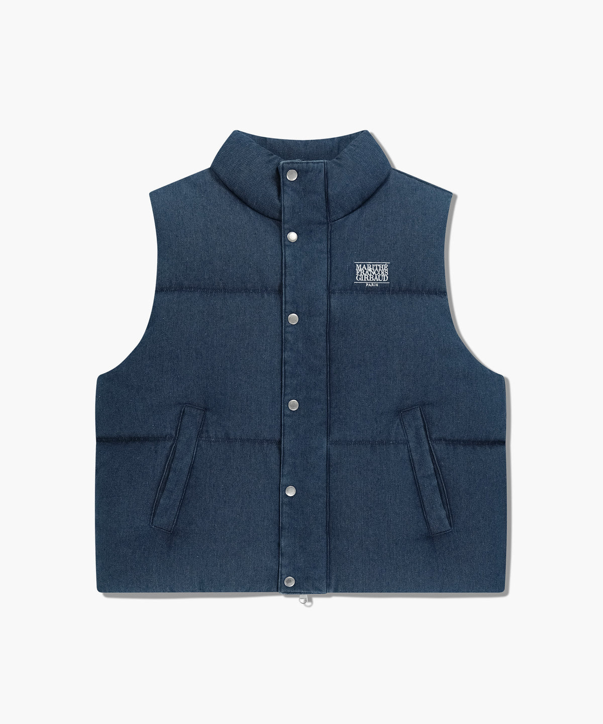 Marithe & Francois Girbaud - Classic Logo Denim Down Vest (Dark Blue) product image 6 | TRAB K-Fashion Australia