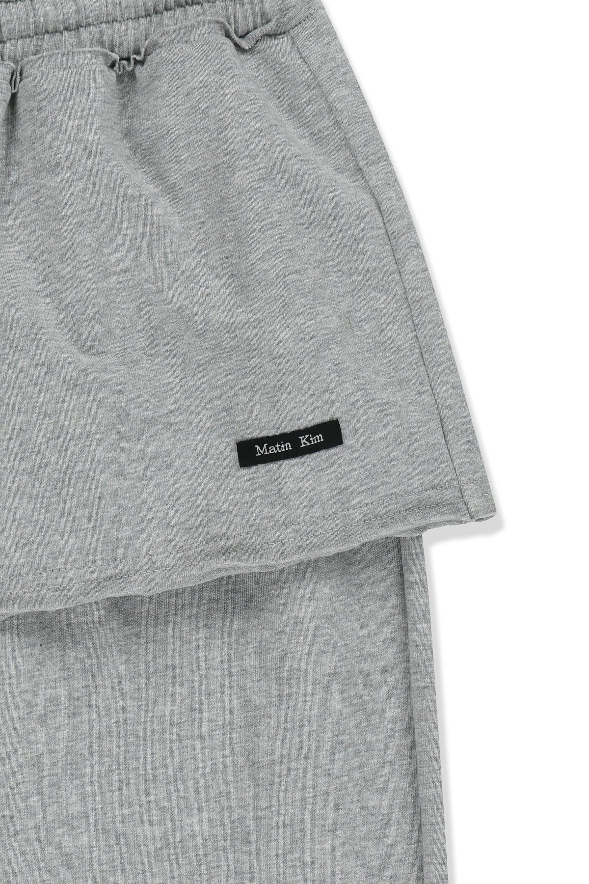 Matin Kim - [Pre-Order – Ships June 22] Layered Skirt Jersey Pants (Grey) product image 3 | TRAB K-Fashion Australia