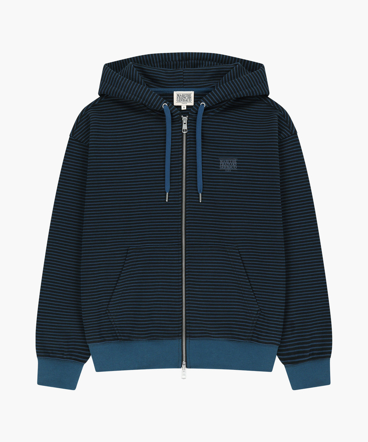 Marithe & Francois Girbaud - Small Classic Logo Stripe Oversized Hoodie Zipup (Dark Blue) product image 6 | TRAB K-Fashion Australia