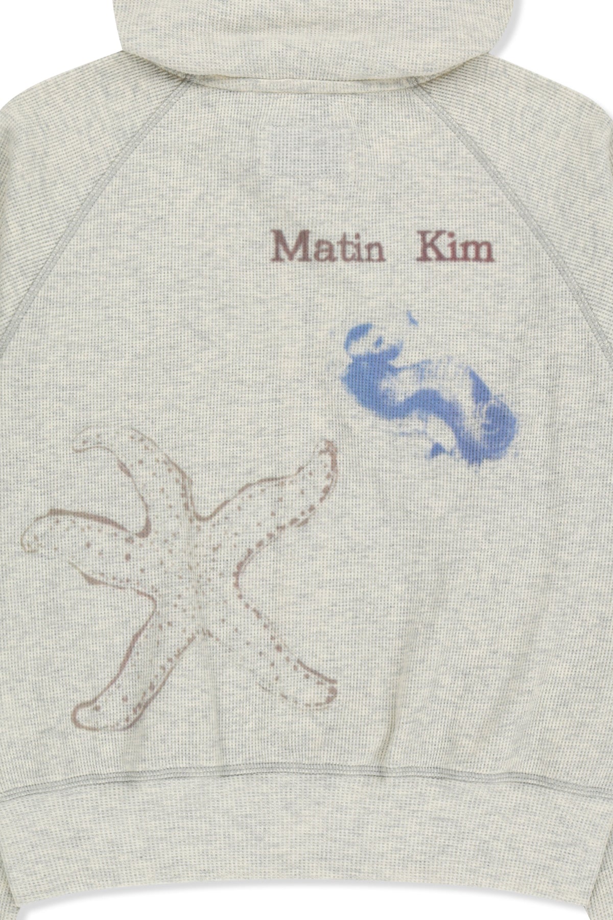 Matin Kim - Sketch Graffiti Waffle Hoody Zip Up (Light Beige) product image 6 | TRAB K-Fashion Australia