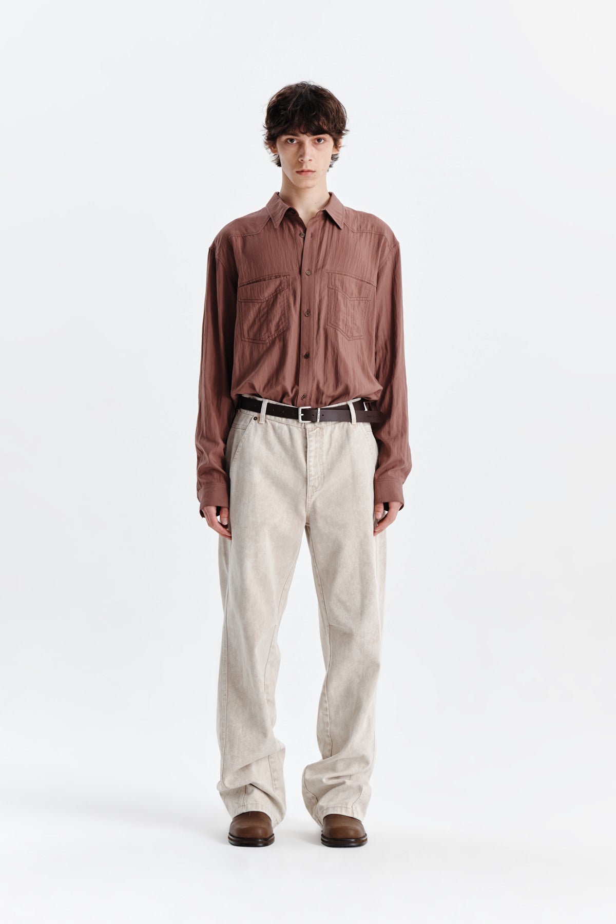 Matin Kim - Side Point Color Denim Pants (Beige) product image 5 | TRAB K-Fashion Australia