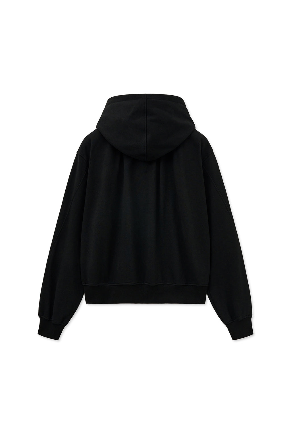 Matin Kim - Drawstring Point Zip Up Hoody (Black) product image 2 | TRAB K-Fashion Australia