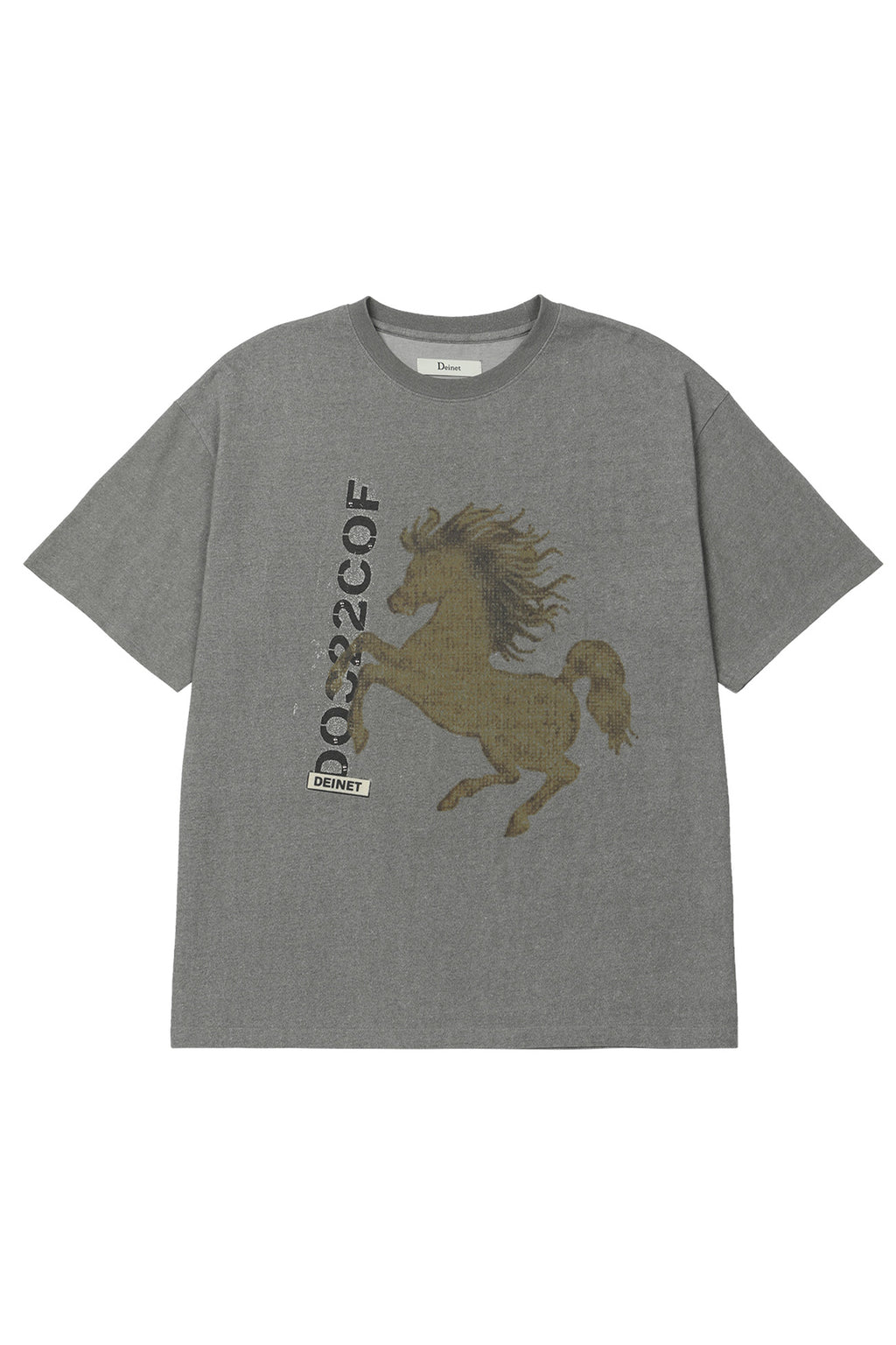 Deinet - Horse Graphic T-Shirt (Grey) product image 1 | TRAB K-Fashion Australia