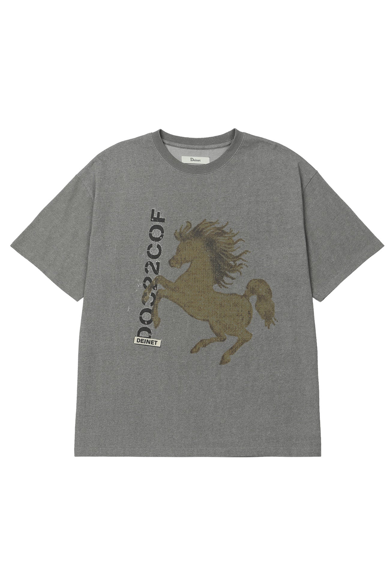 Deinet - Horse Graphic T-Shirt (Grey) product image 1 | TRAB K-Fashion Australia