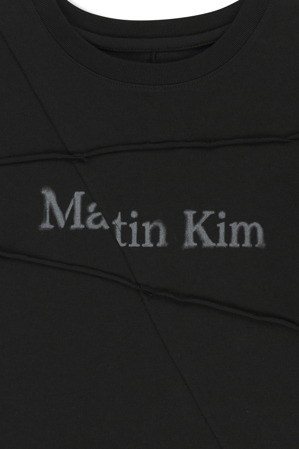 Matin Kim - Diagonal Cut Logo Crop Top (Black) product image 5 | TRAB K-Fashion Australia