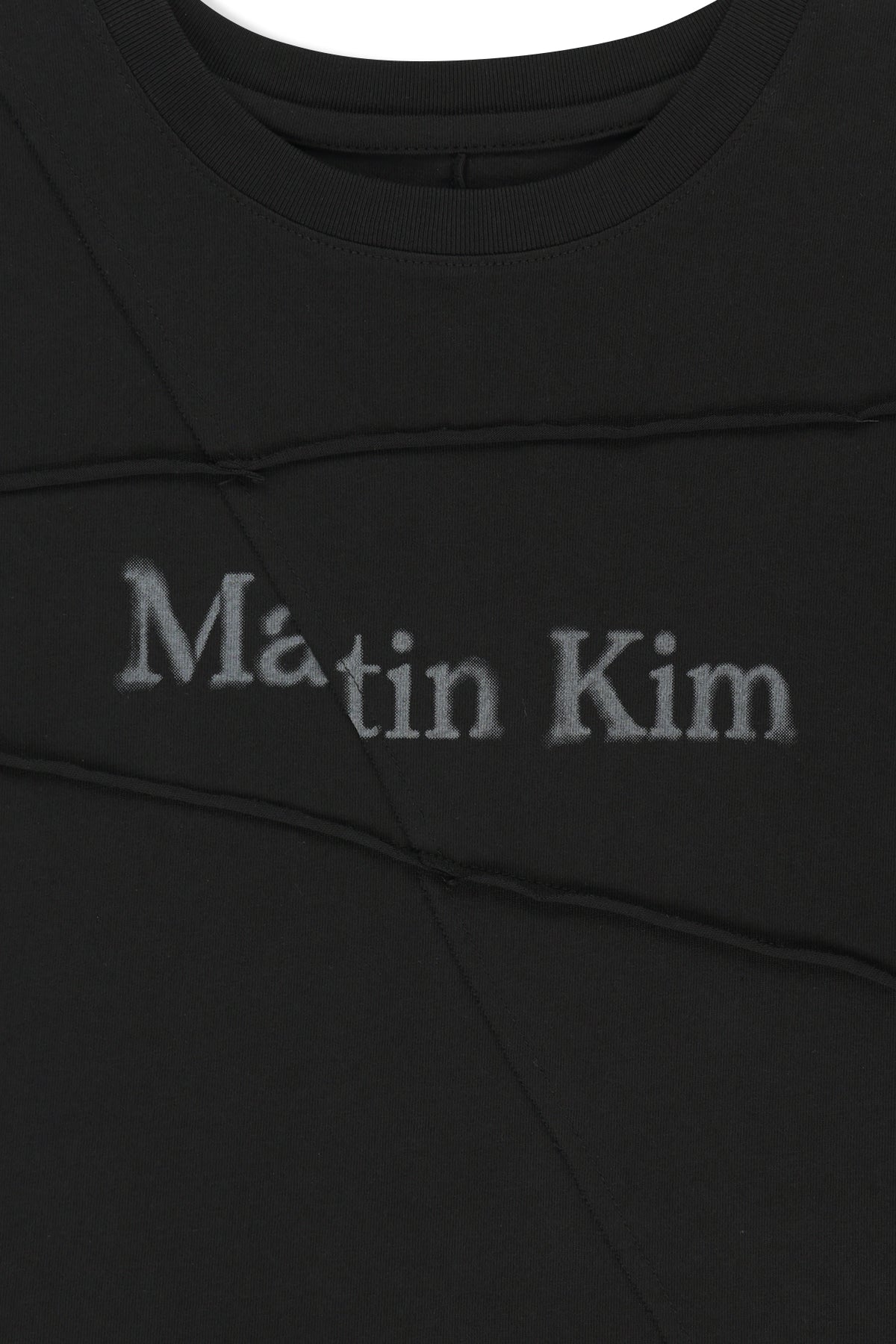 Matin Kim - Diagonal Cut Logo Crop Top (Black) product image 5 | TRAB K-Fashion Australia