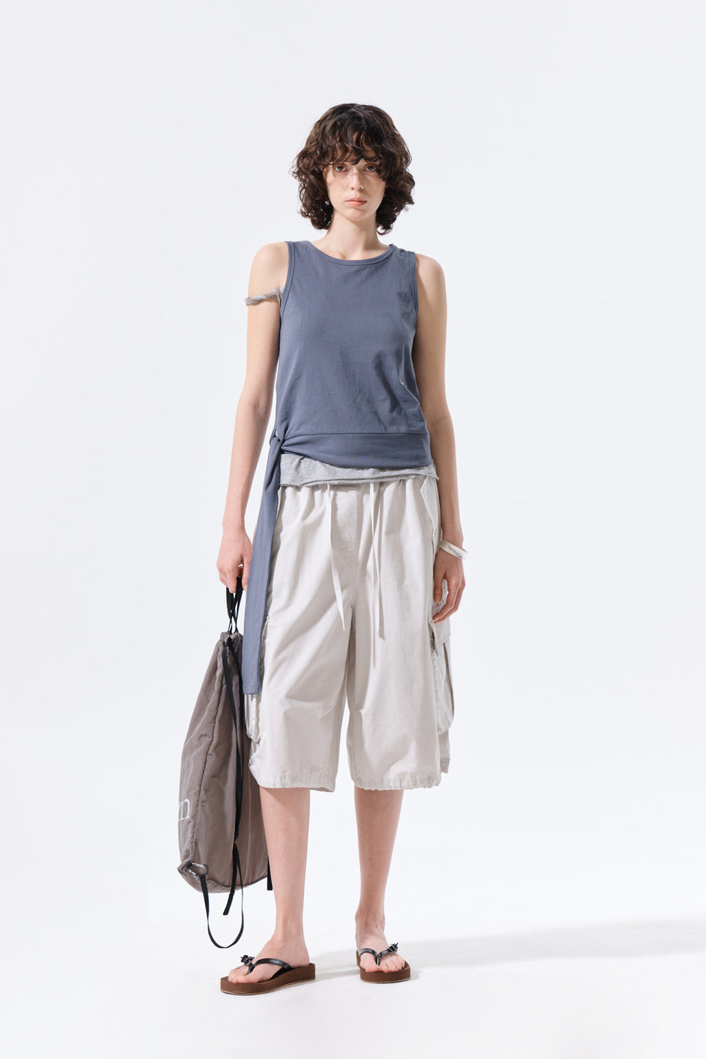 Matin Kim - Hem Tie Detail Sleeveless Top (Charcoal) product image 9 | TRAB K-Fashion Australia