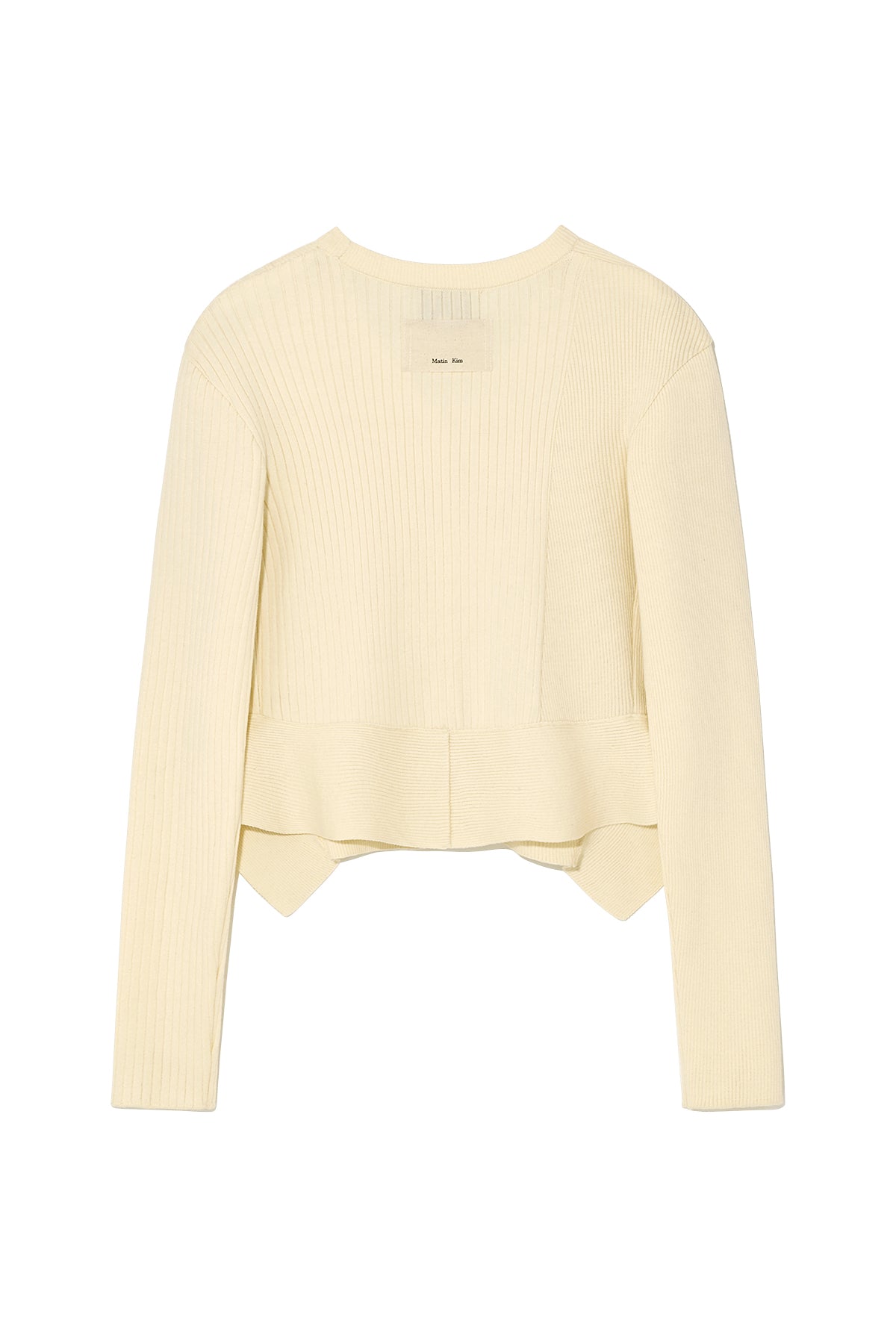 Matin Kim - Unbalance Cut Line Button Cardigan (Butter) product image 2 | TRAB K-Fashion Australia