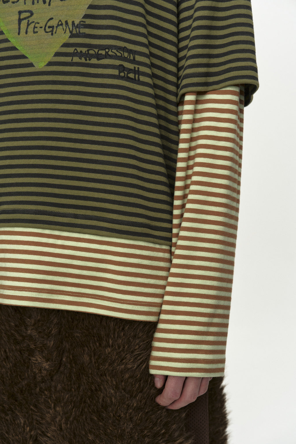 Andersson Bell - (essential) Heart Message Stripe Layered L/s T-Shirt (Essential) product image 6 | TRAB K-Fashion Australia