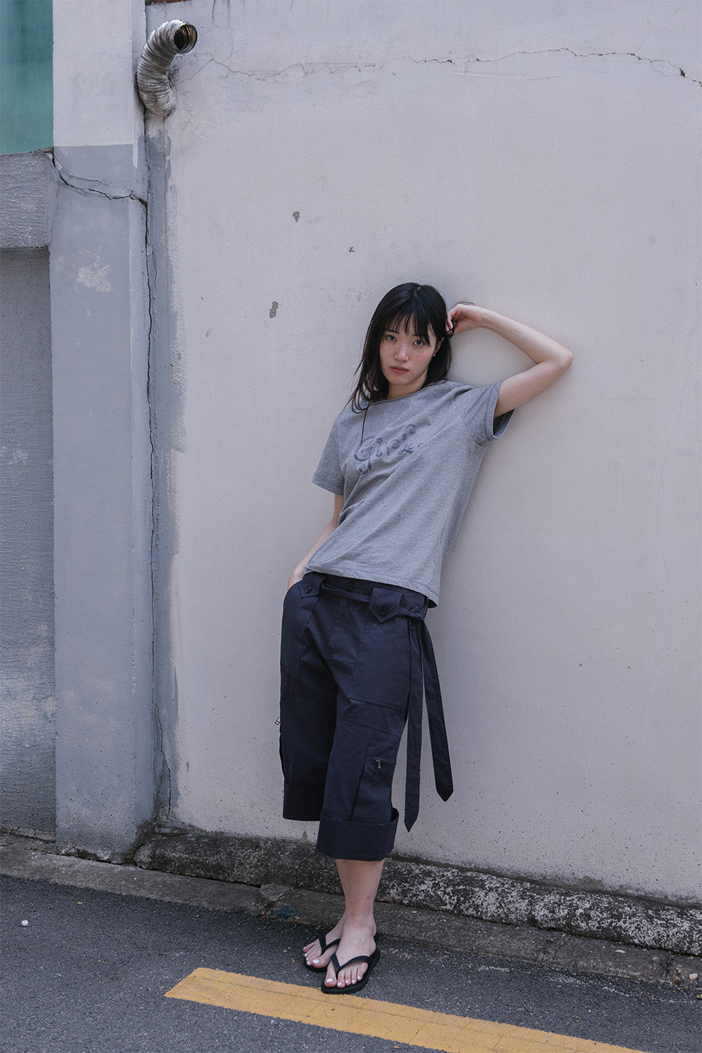 Hatchingroom - Roll Up Fatigue Shorts (Dark Purple) product image 11 | TRAB K-Fashion Australia